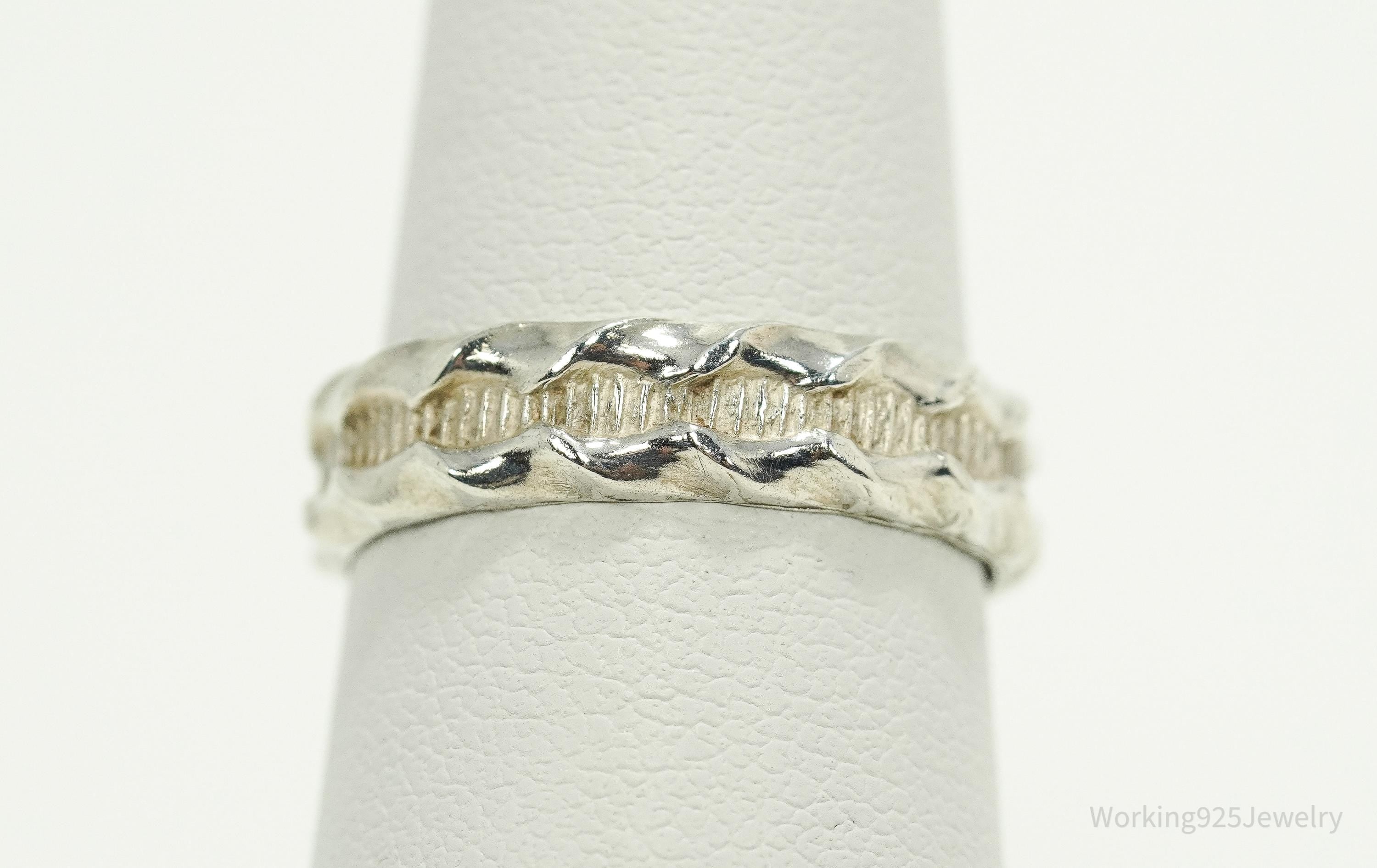 Vintage Native American Sterling Silver Band Ring - Size 6.5