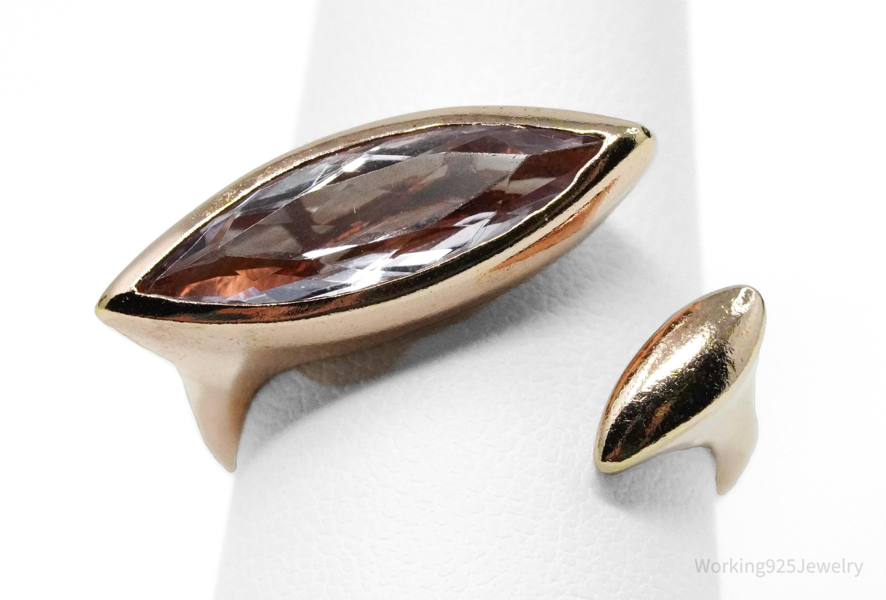 Vintage Amethyst Rose Gold Vermeil Sterling Silver Ring - Size 8