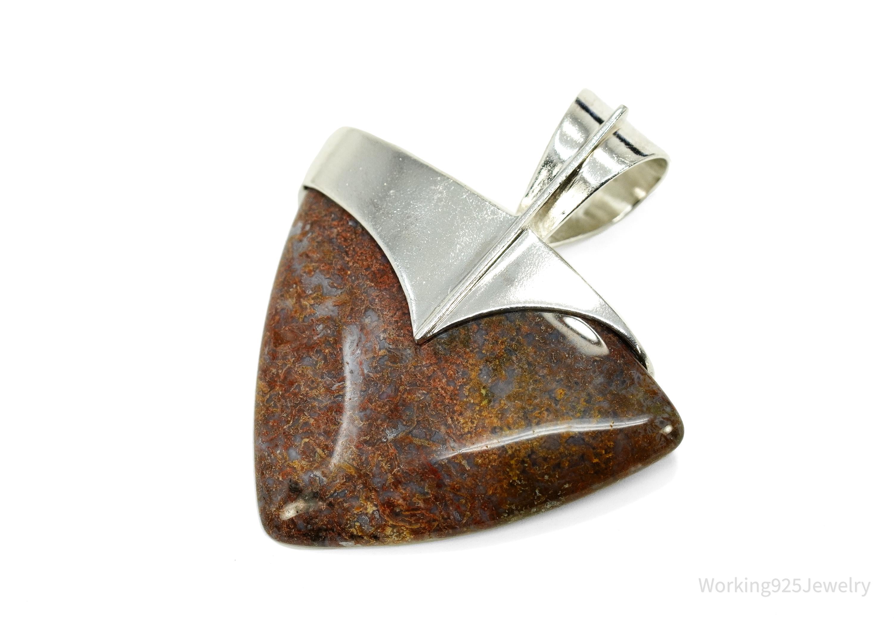 Vintage JAY KING Desert Rose Trading Large Dinosaur Bone Sterling Silver Pendant