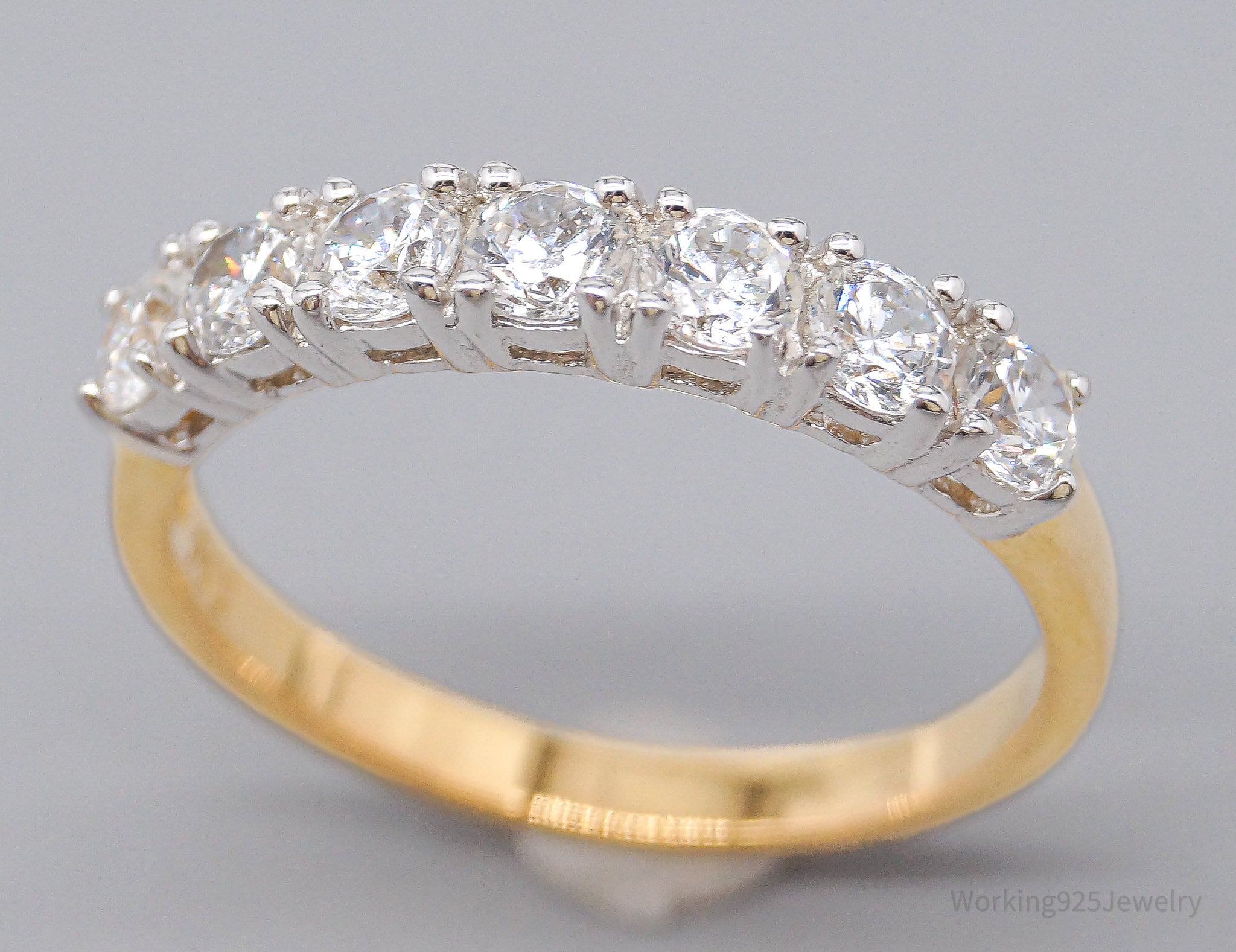 JTV PAJ Cubic Zirconia Yellow Gold Over Sterling Silver Ring Size