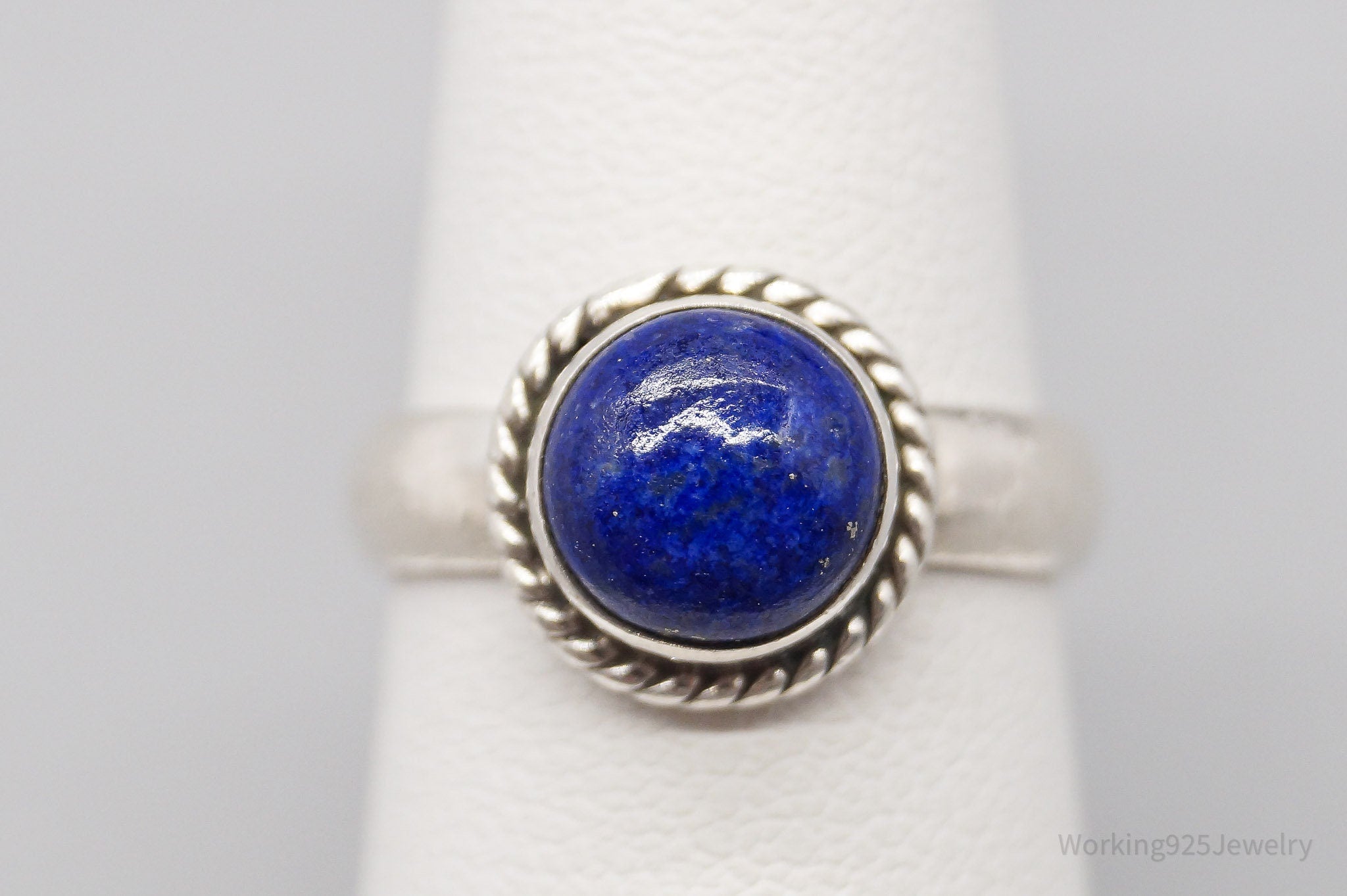 Vintage Lapis Lazuli Sterling Silver Ring - Size 6
