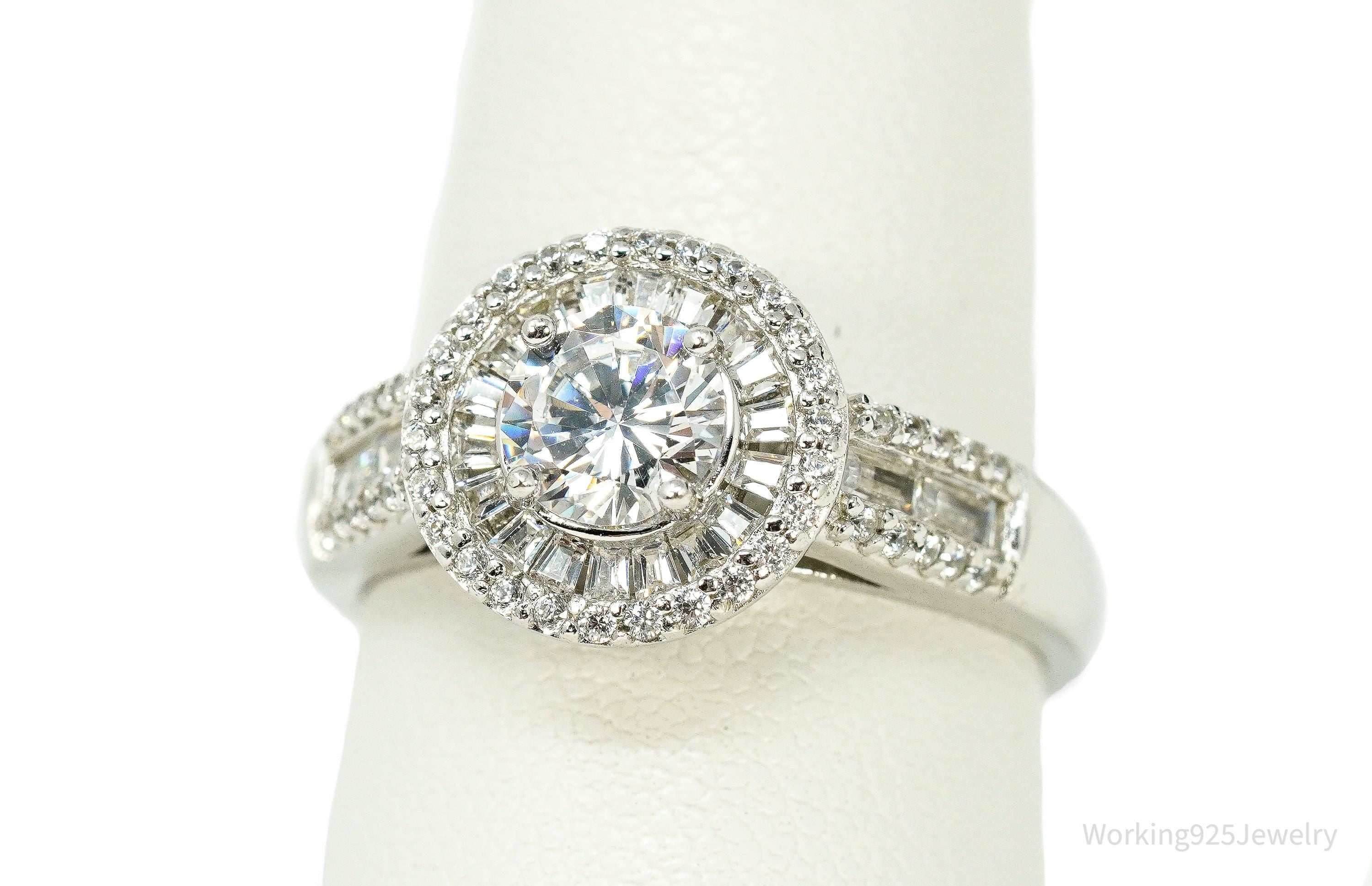 Vintage JCL Cubic Zirconia Sterling Silver Ring Size 8