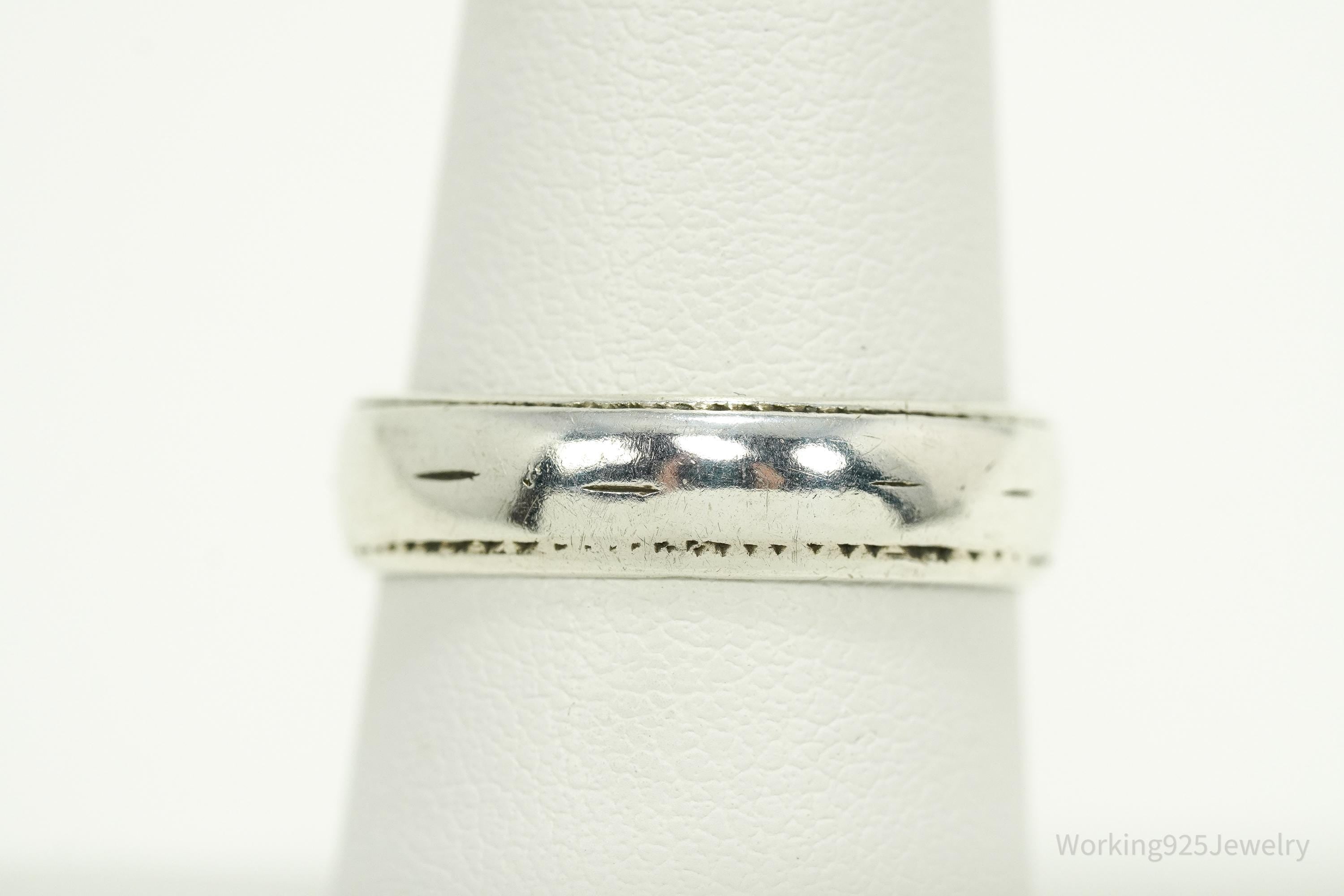 Vintage Sterling Silver Band Ring - Size 7.75