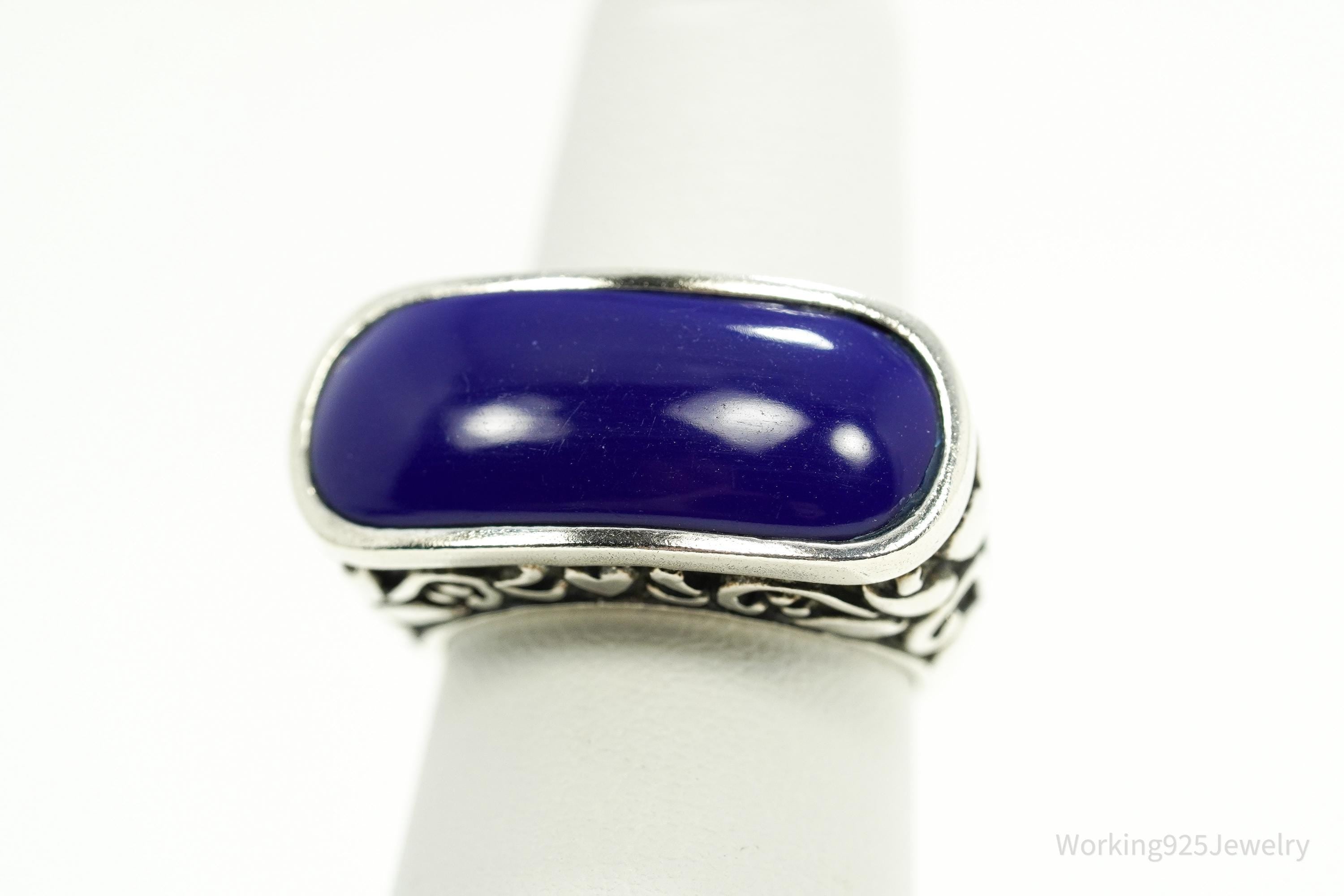 Vintage Lapis Lazuli Sterling Silver Ring - Size 6