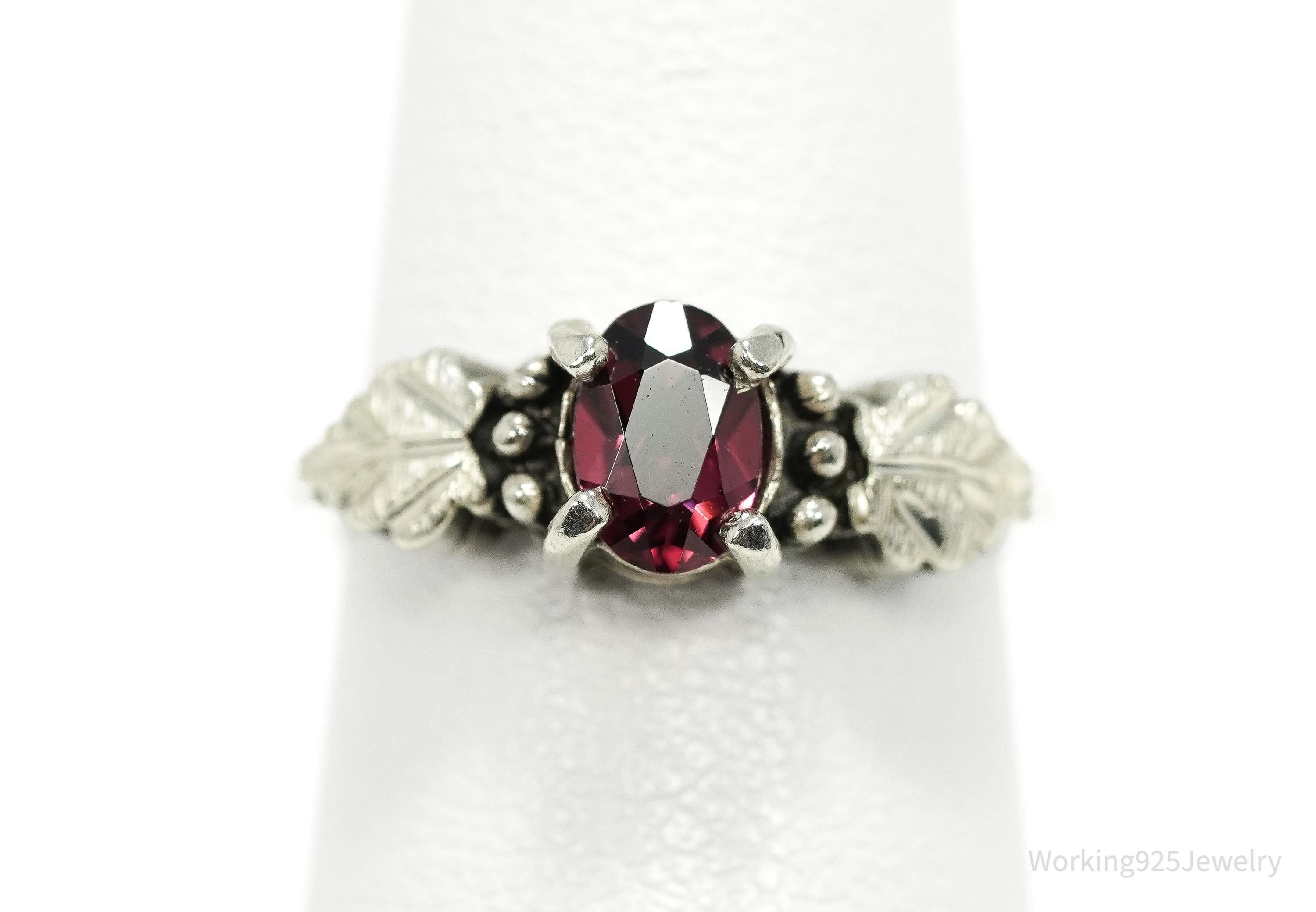 Vintage WMCO Rhodolite Garnet Sterling Silver Ring - Size 3.75