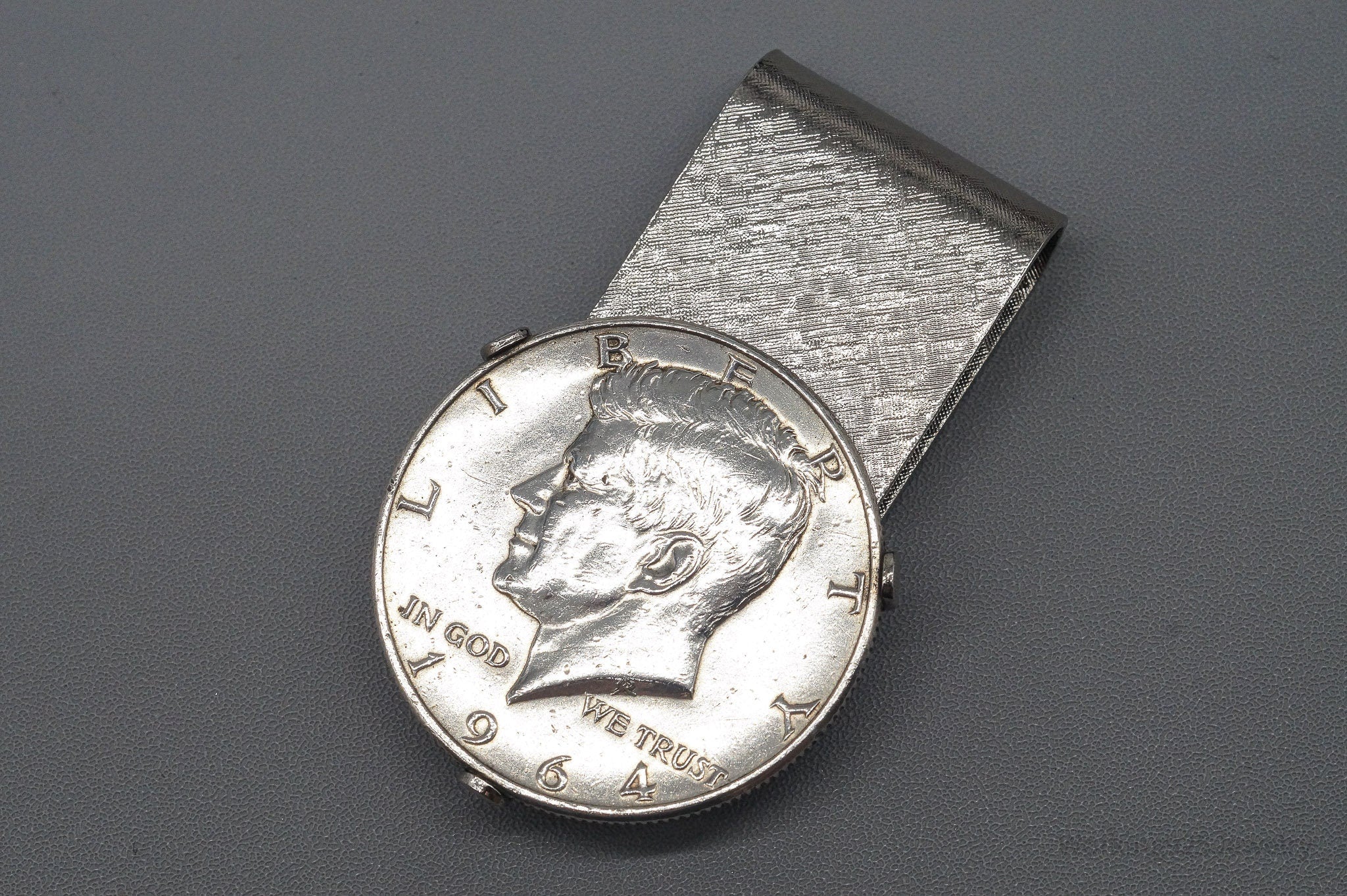 Vintage 1964 Silver Kennedy Half Dollar Coin Silver Money Clip