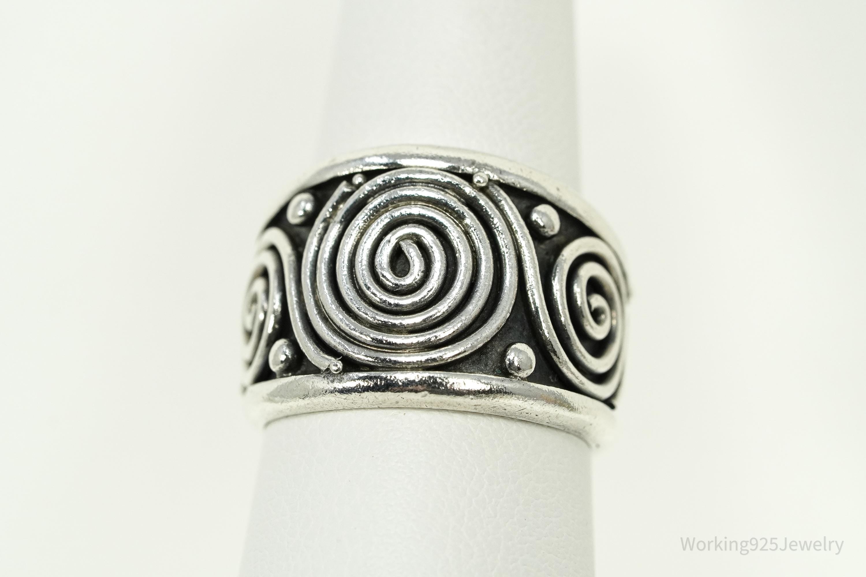 Vintage BA Suarti Bali Swirls Sterling Silver Ring Size 7.25