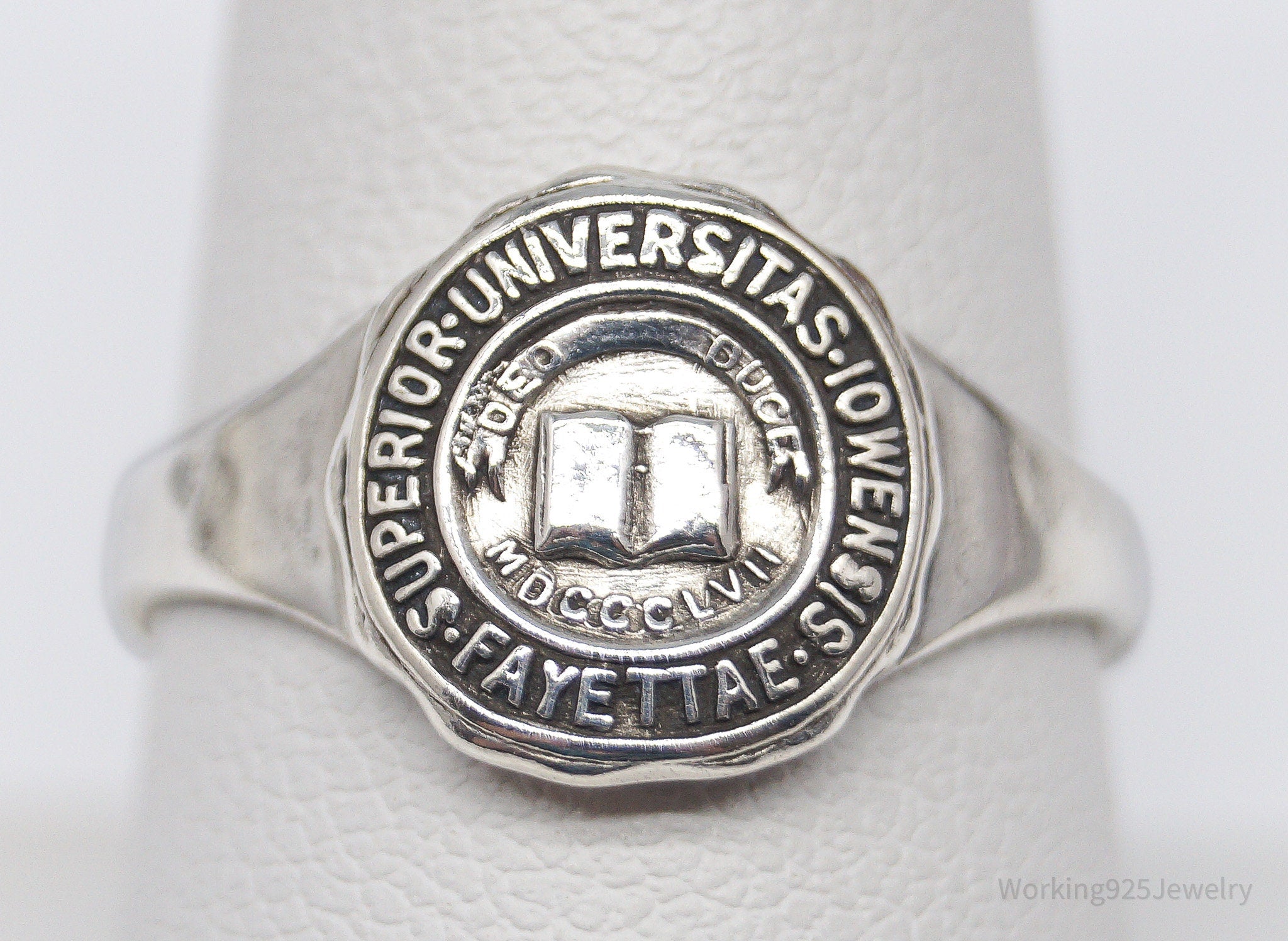 RARE Vintage Iowa University Sterling Silver School Ring - Size 9