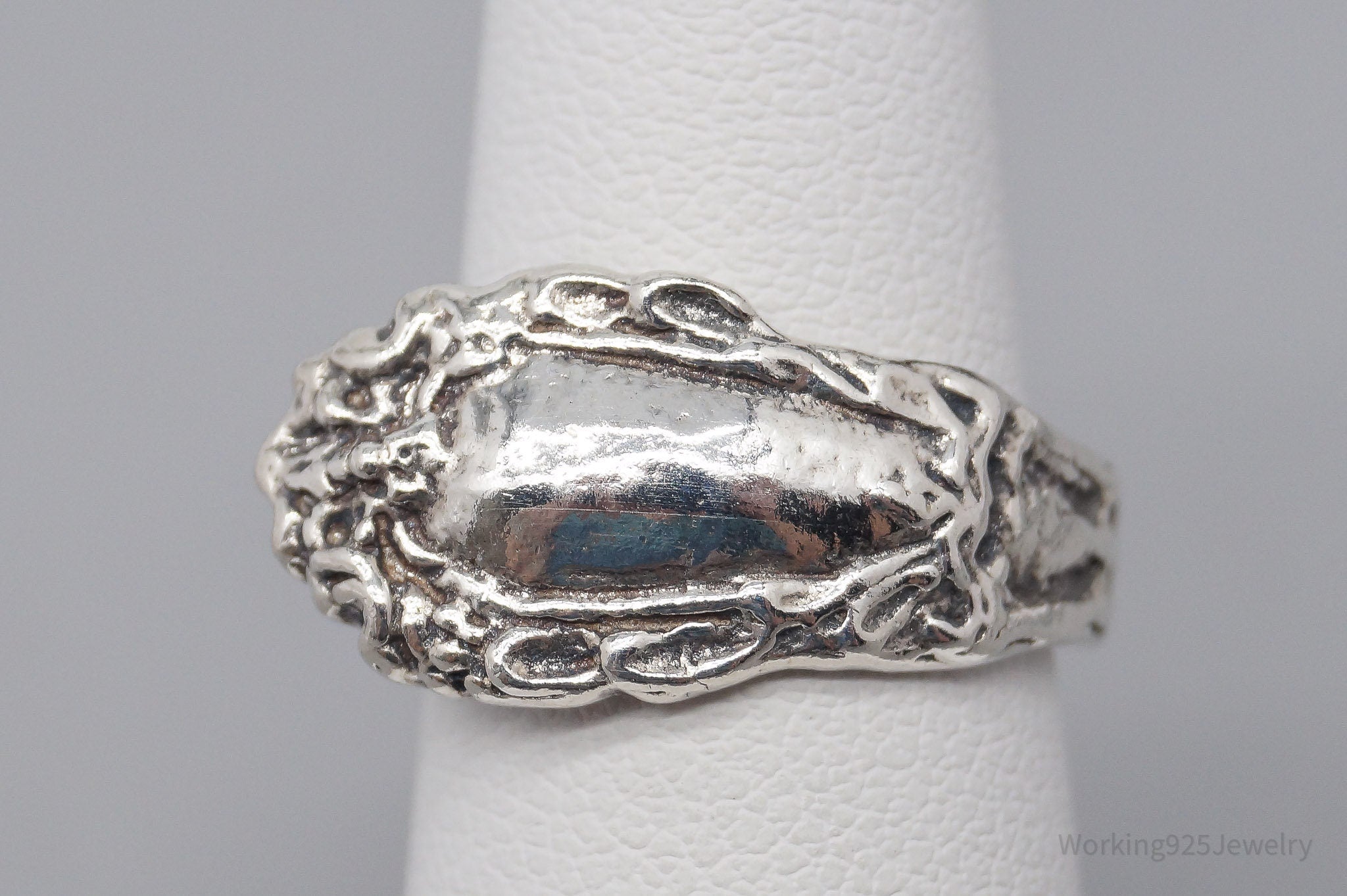 Vintage Sterling Silver Spoon Ring - Size 4.25