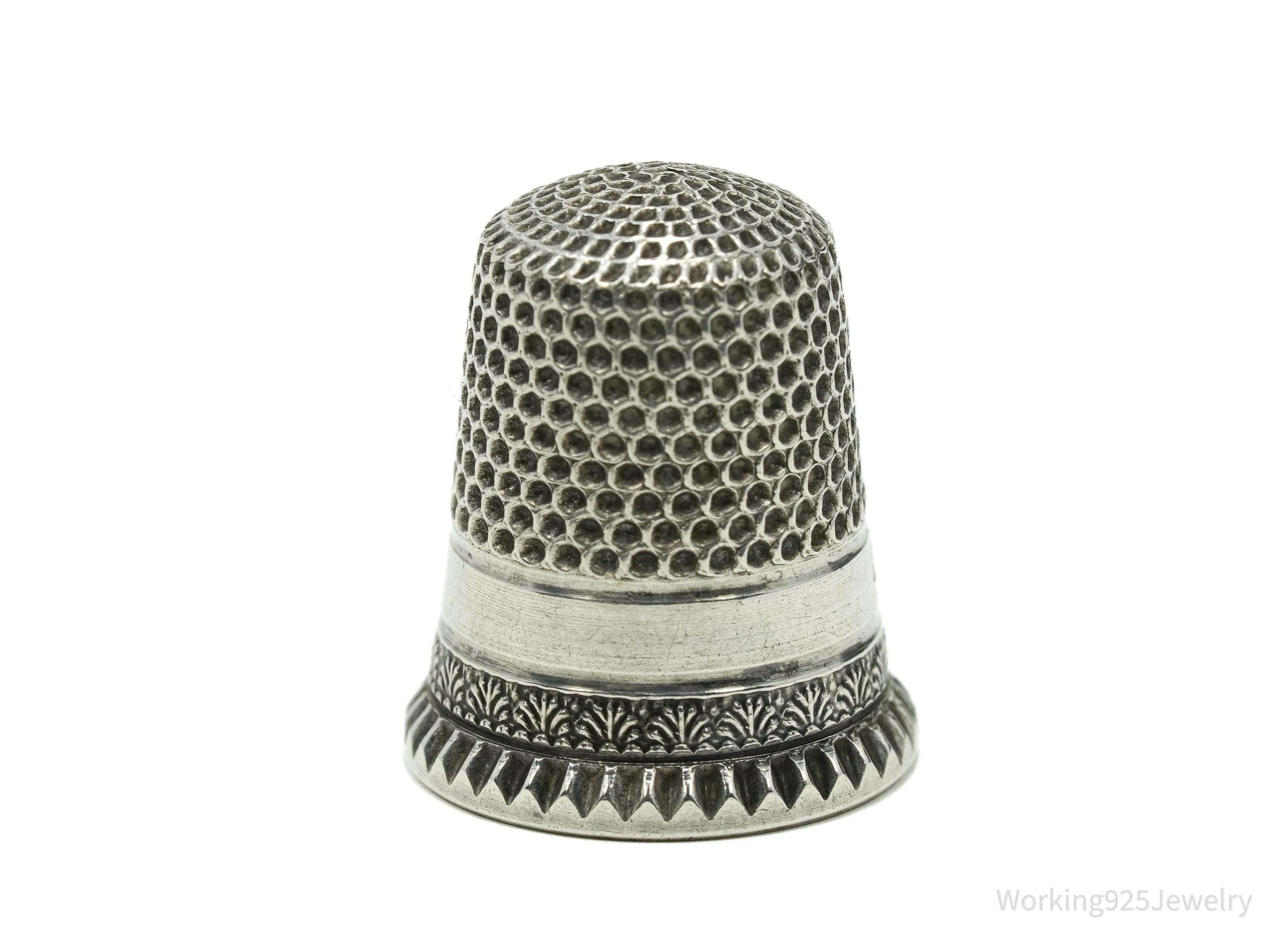 Antique Dome Sterling Silver Thimble Size 4
