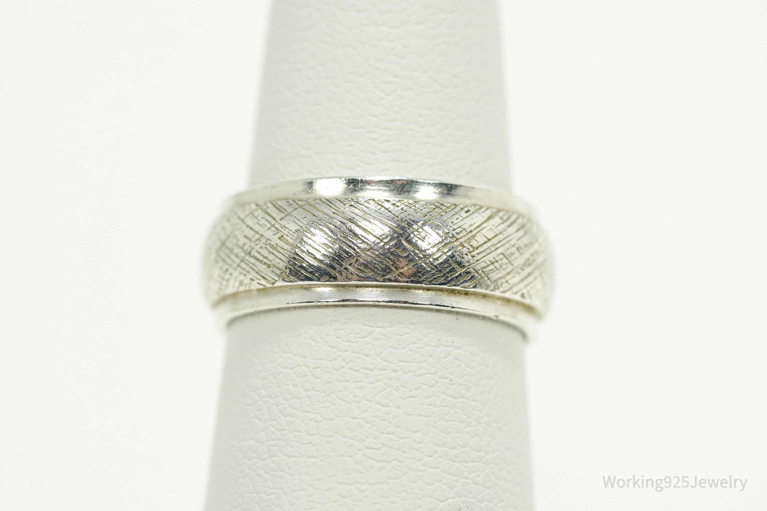 Antique Designer Sterling Silver Band Ring - Size 6