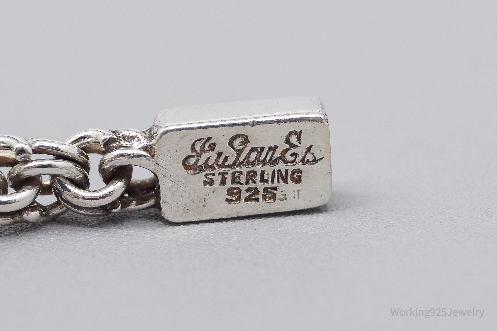 Vintage Mid Century "Lisa" Name ID Bar Sterling Silver Bracelet 7 3/8"