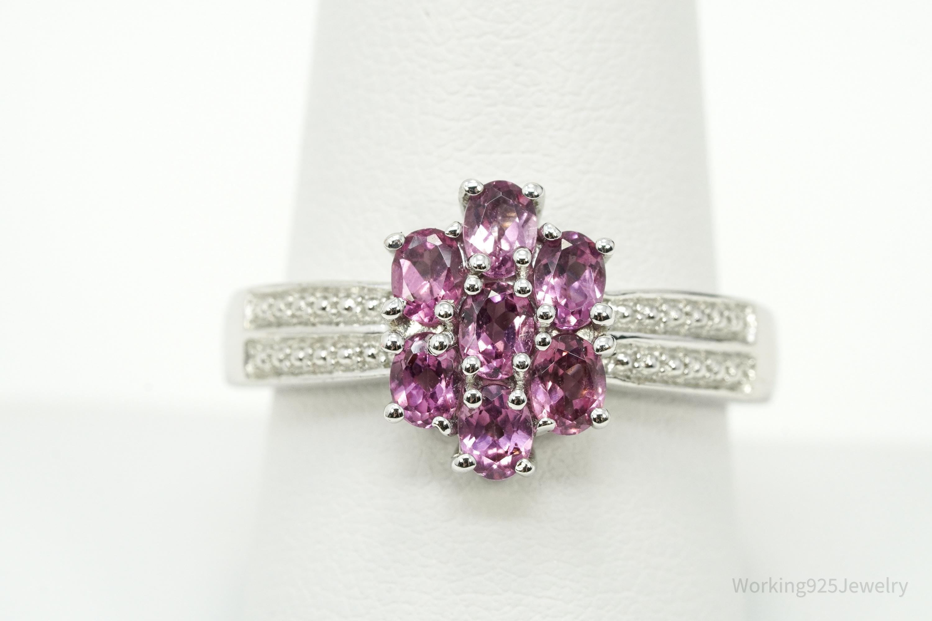 Karis Pink Tourmaline Sterling Silver Ring - Size 9