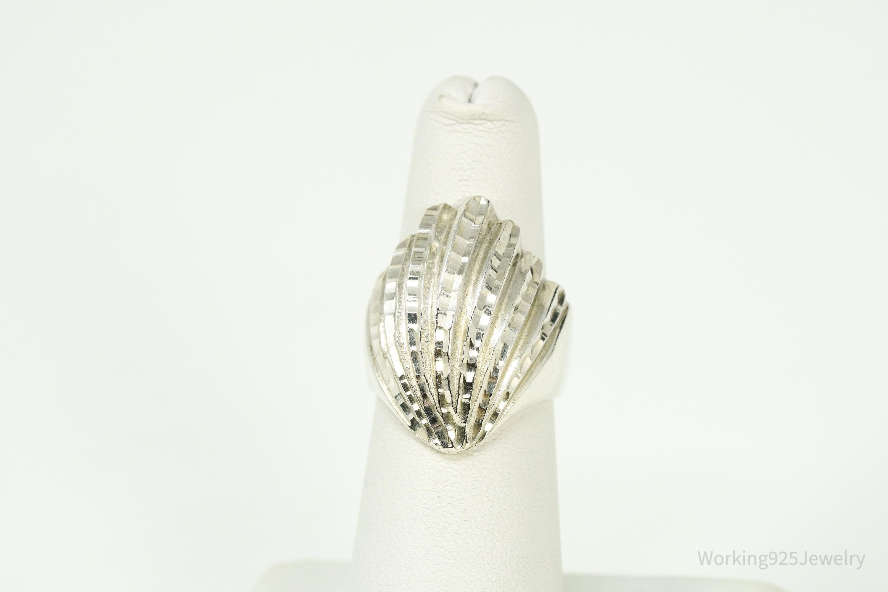 Vintage Mexico Art Deco Style Sterling Silver Ring - Size 6