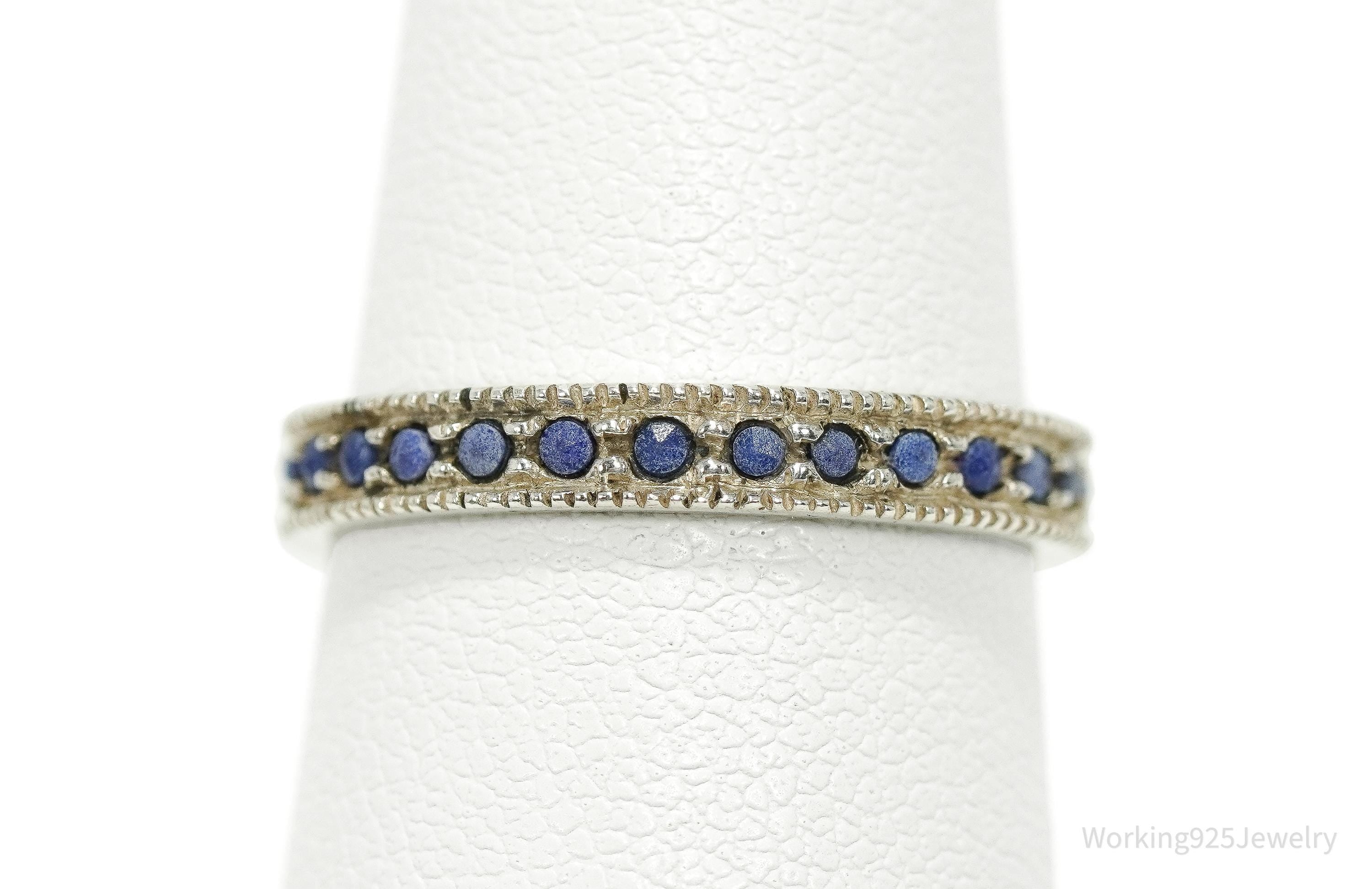 Vintage Lapis Lazuli Sterling Silver Ring - Size 6.75