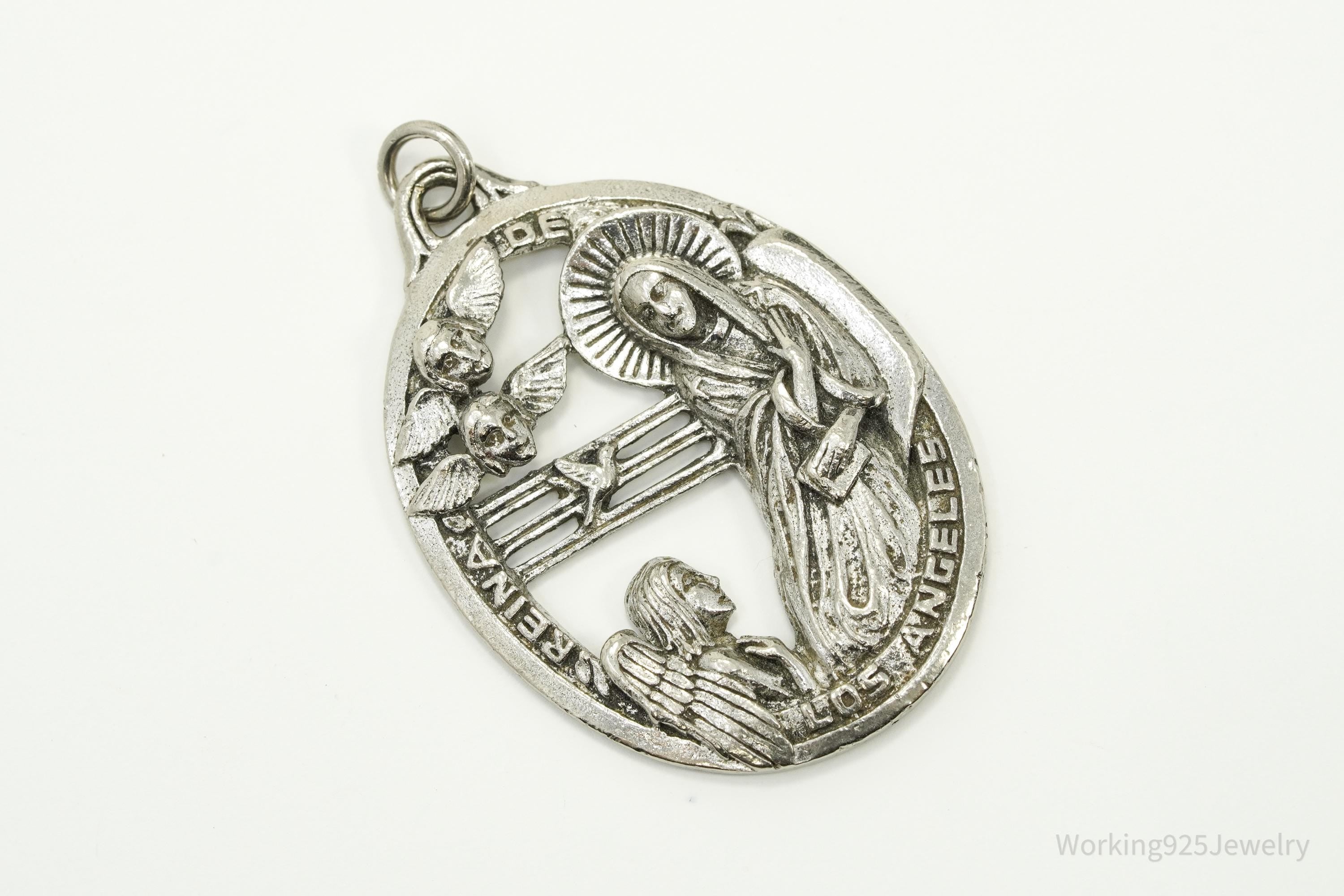 Large Antique Weston Mary Sterling Silver Pendant Charm