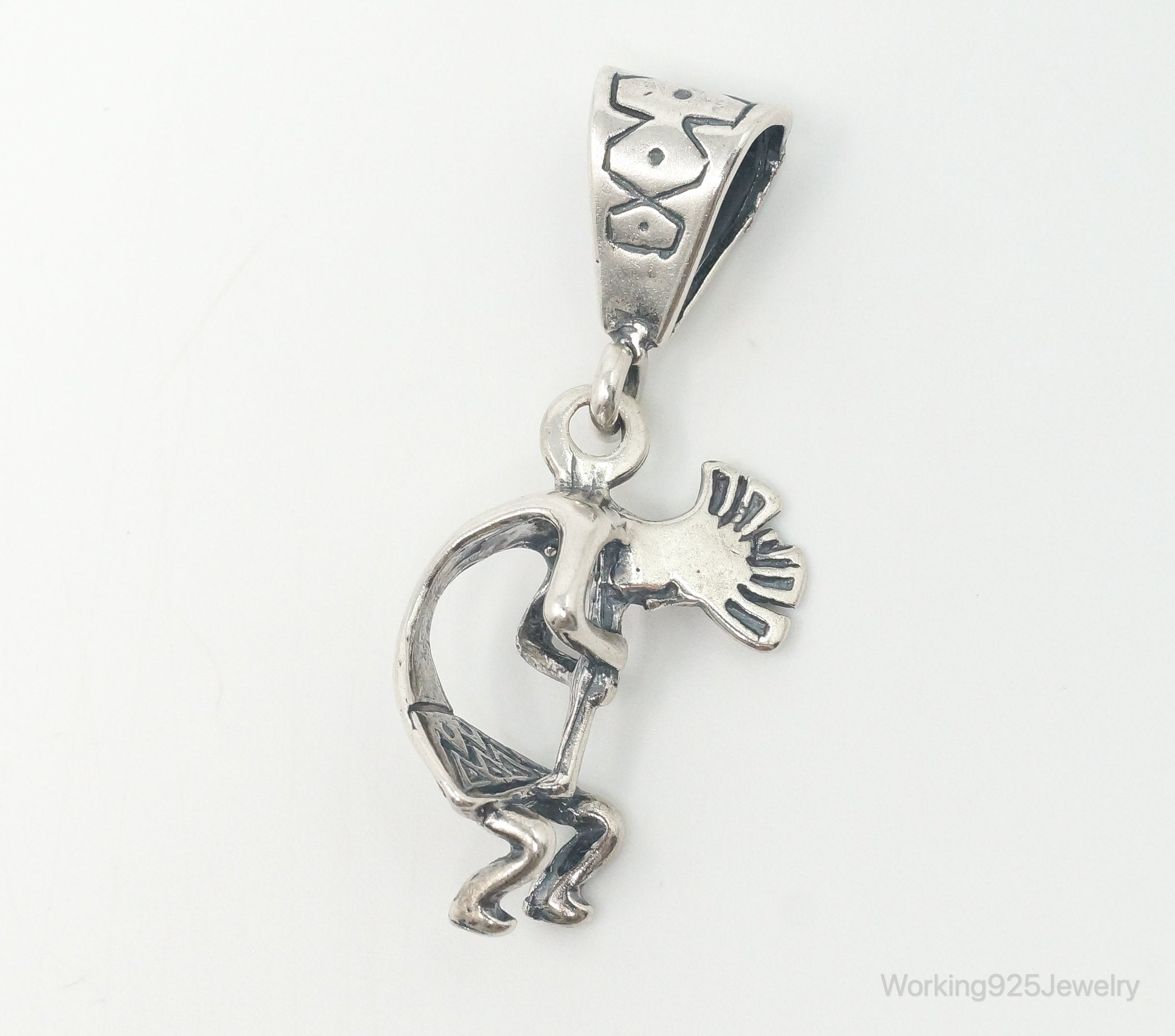 Vintage Native American Dancing Kokopelli Sterling Silver Pendant
