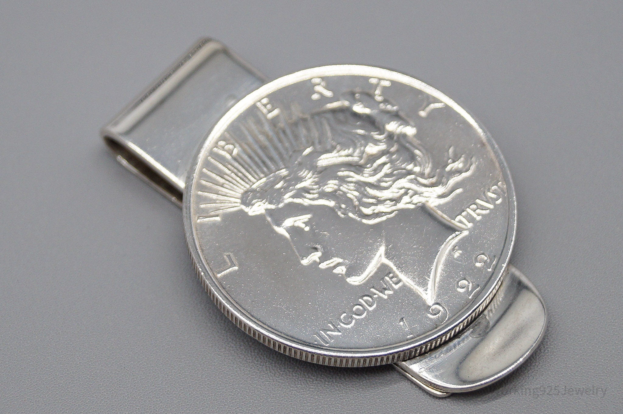 Antique 1922 Peace Silver Dollar Coin Silver Money Clip