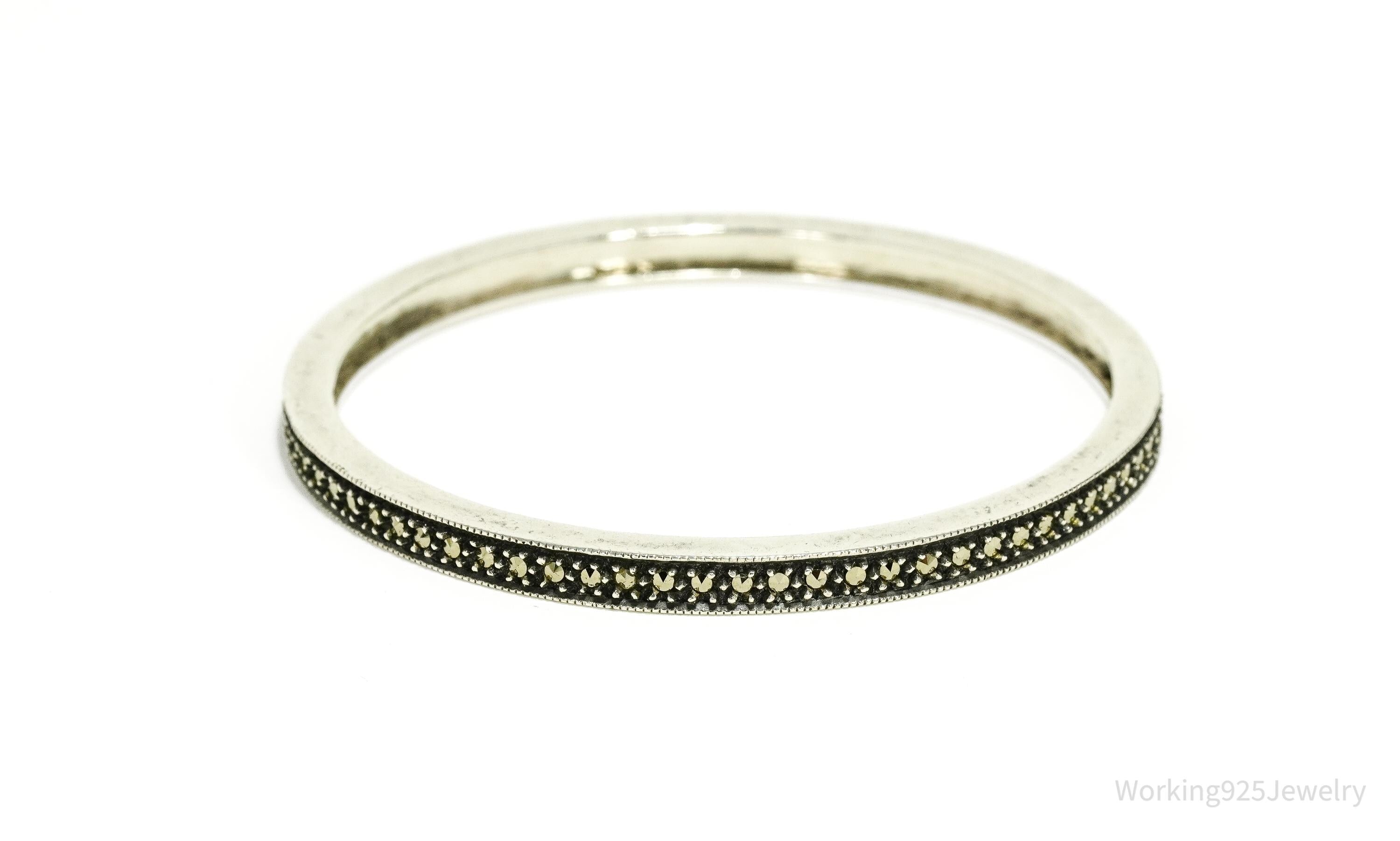 Vintage Judith Jack Marcasite Sterling Silver Bracelet 8"