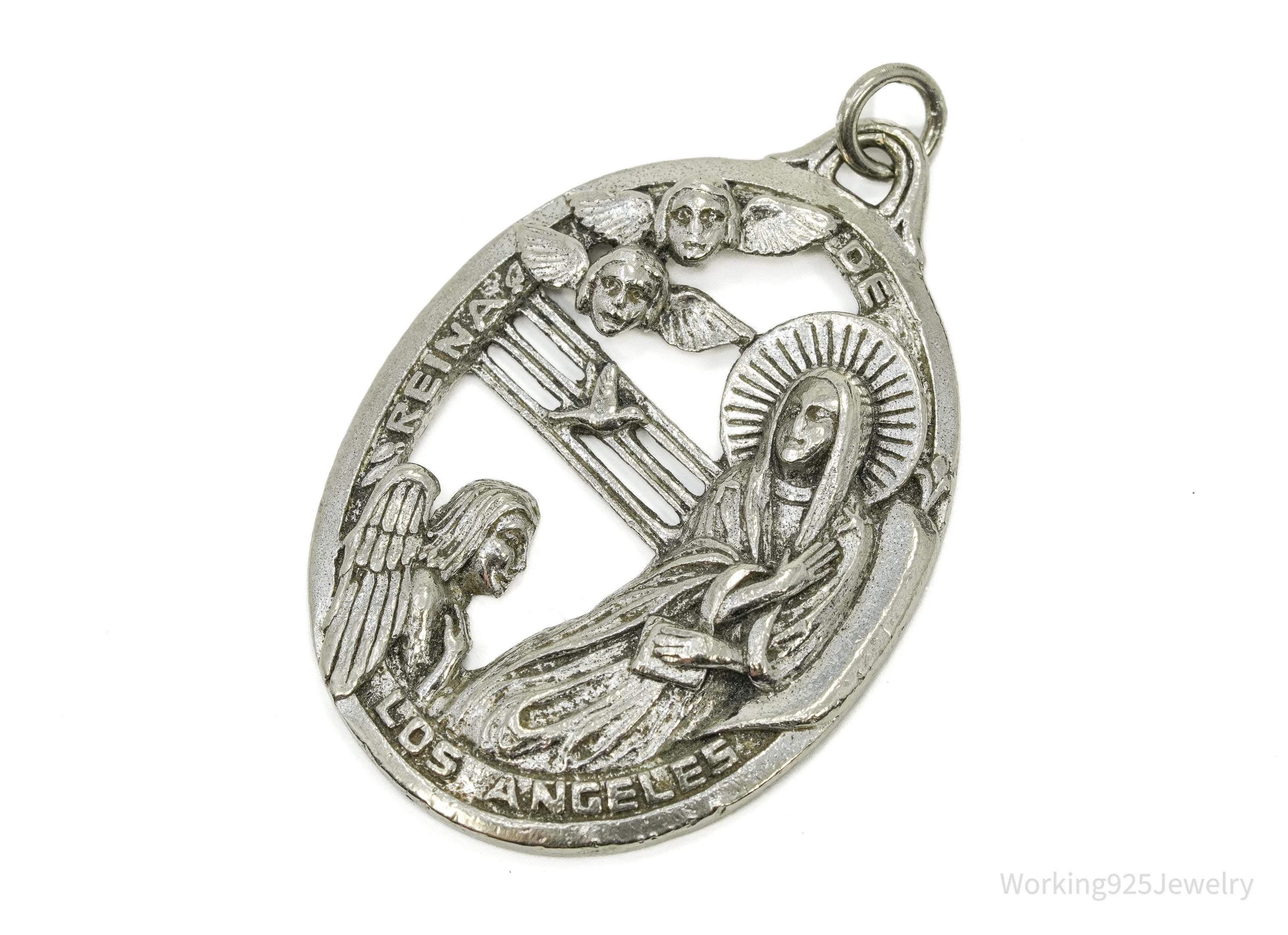 Large Antique Weston Mary Sterling Silver Pendant Charm