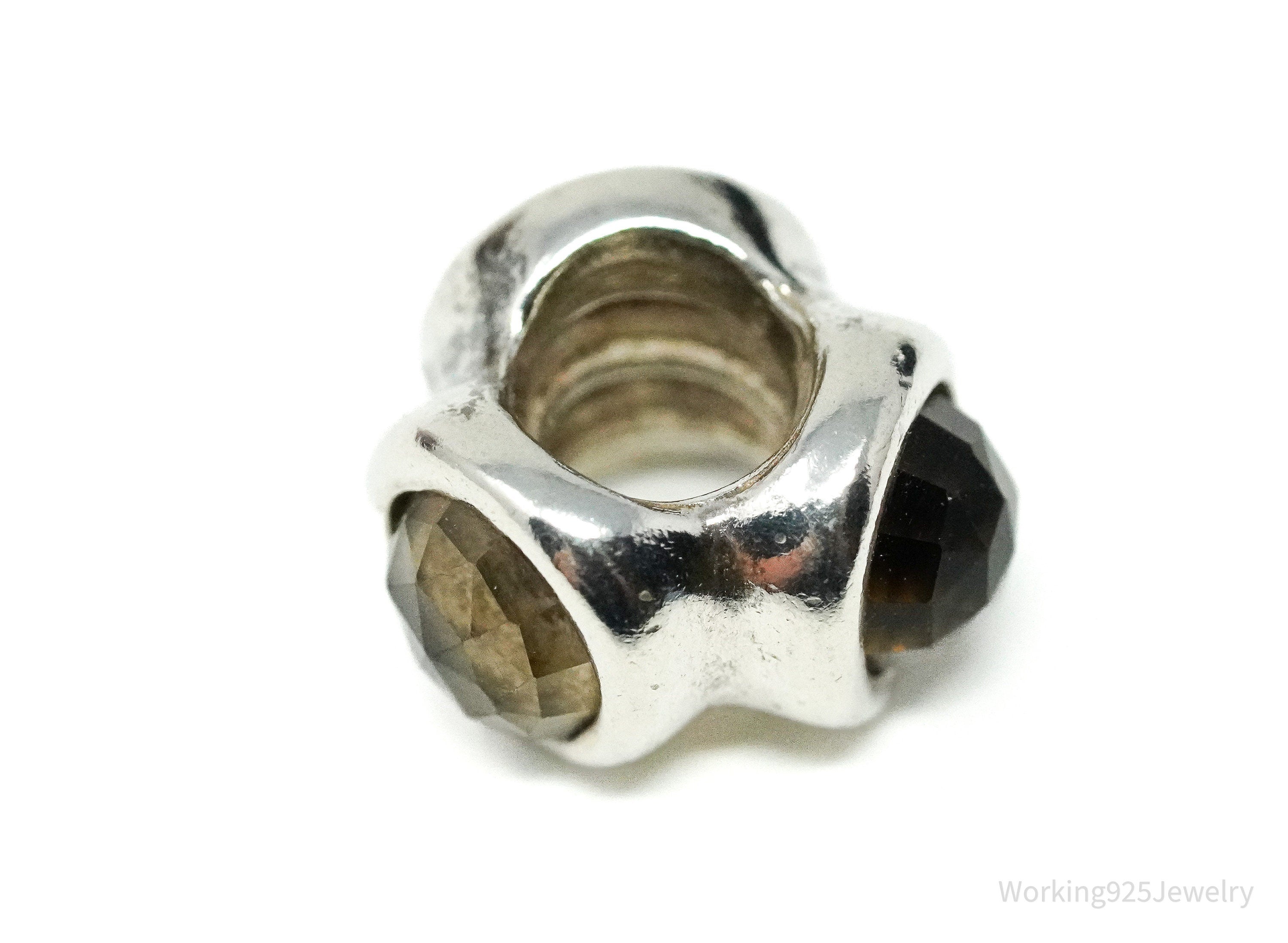 Retired Authentic Designer Pandora Smoky Quartz Sterling Silver Charm