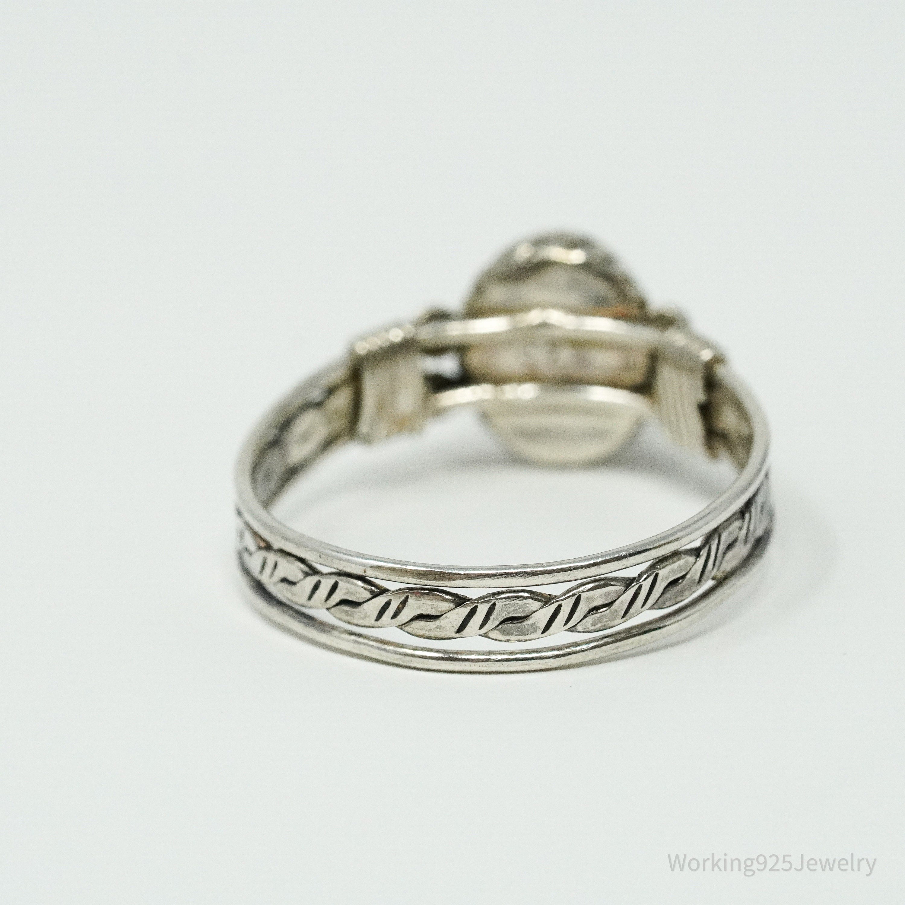 Vintage Peridot Sterling Silver Ring - Size 9.25