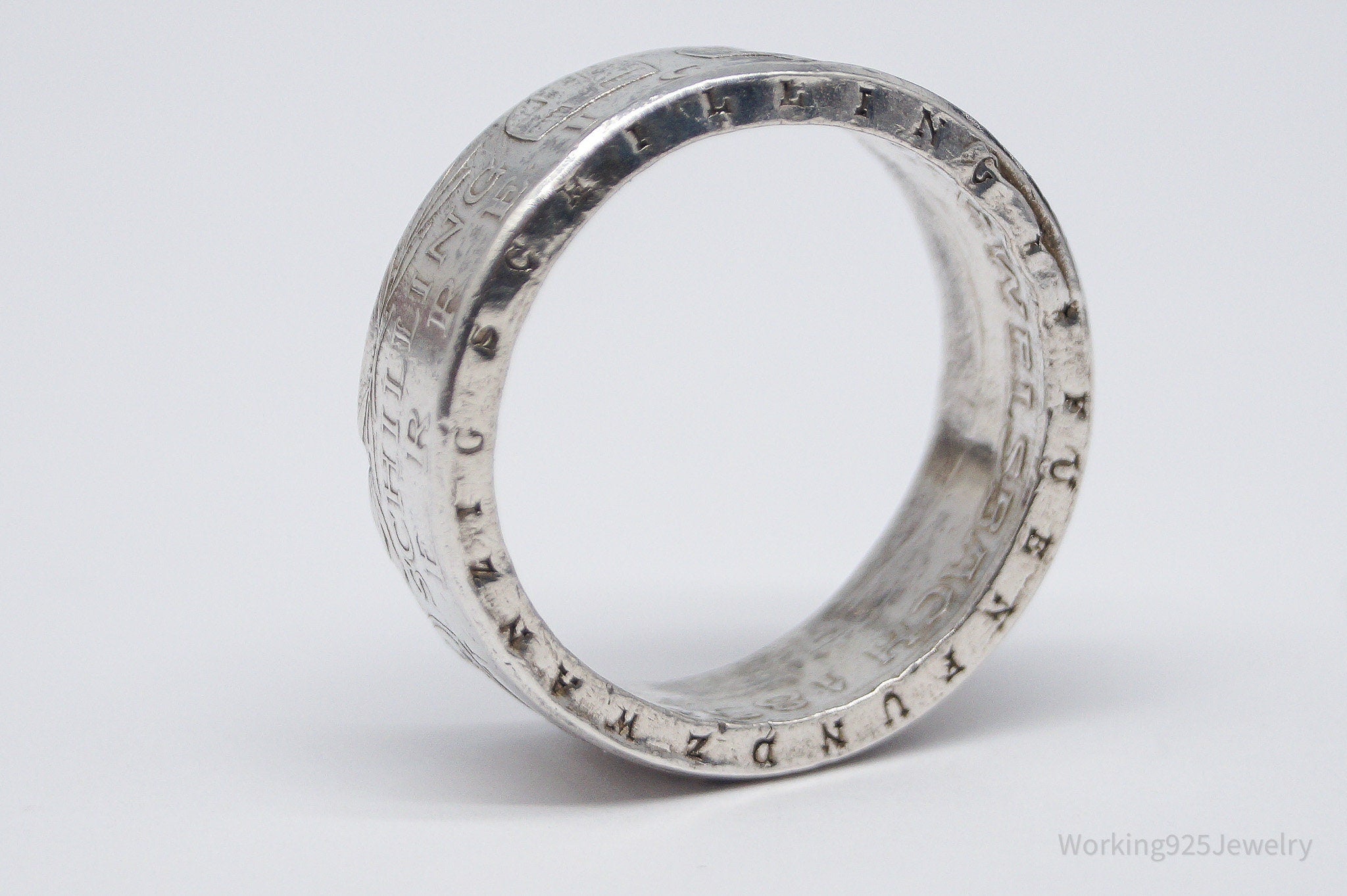 Vintage 1958 Austria Schilling Silver Coin Ring - Size 11.5