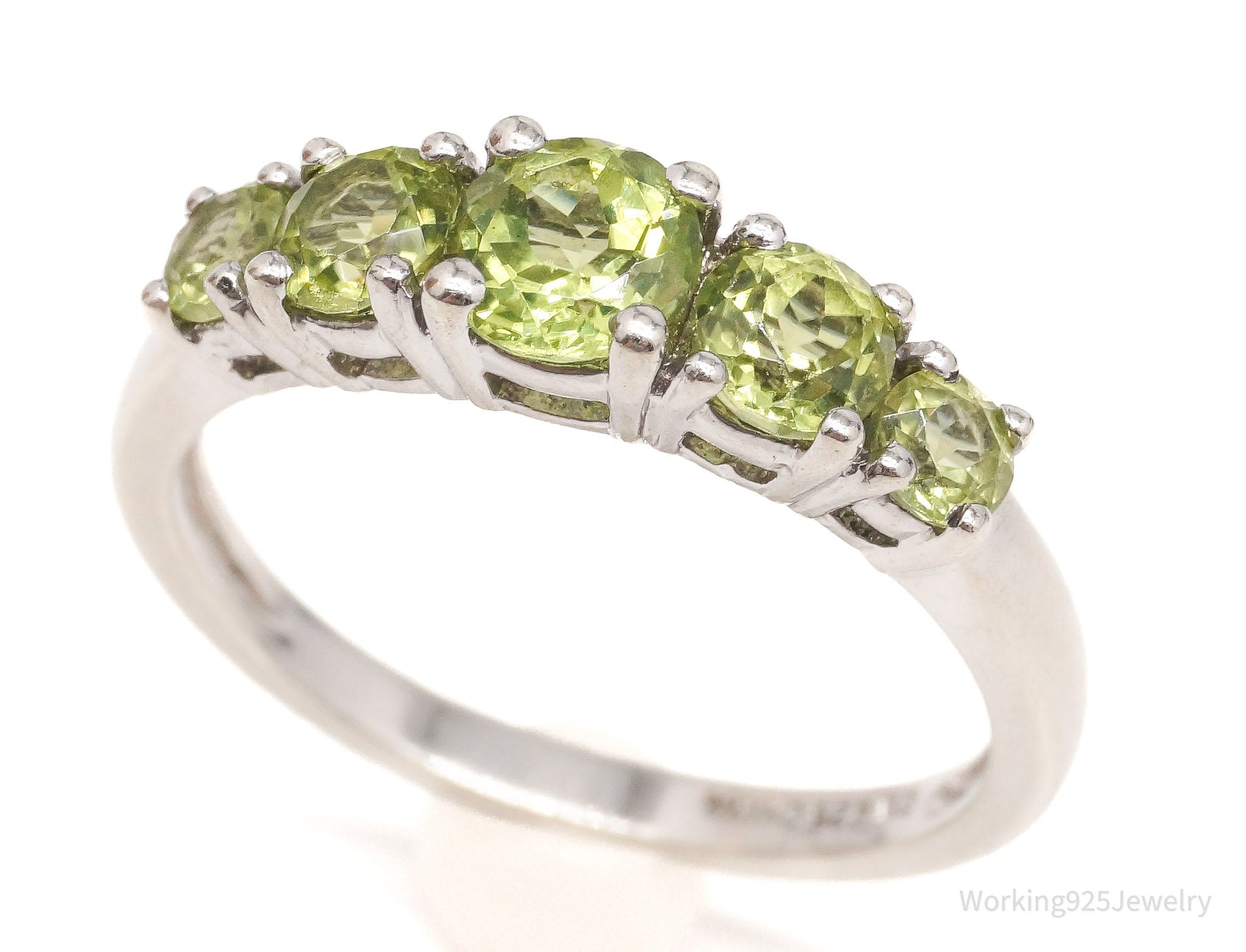 Vintage Peridot Sterling Silver Ring - Size 10
