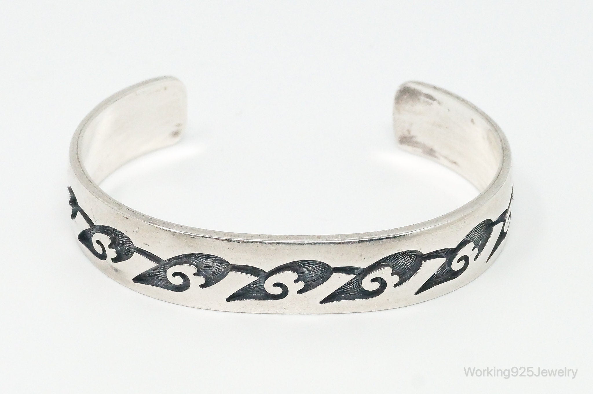 Vintage Native American Handmade Sterling Silver Cuff Bracelet