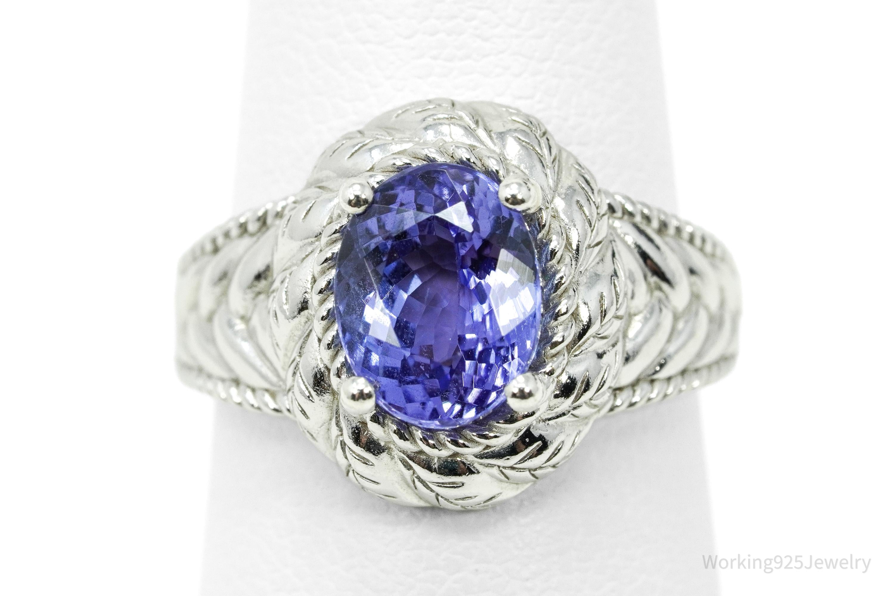 EA Tanzanite Sterling Silver Ring - Size 6