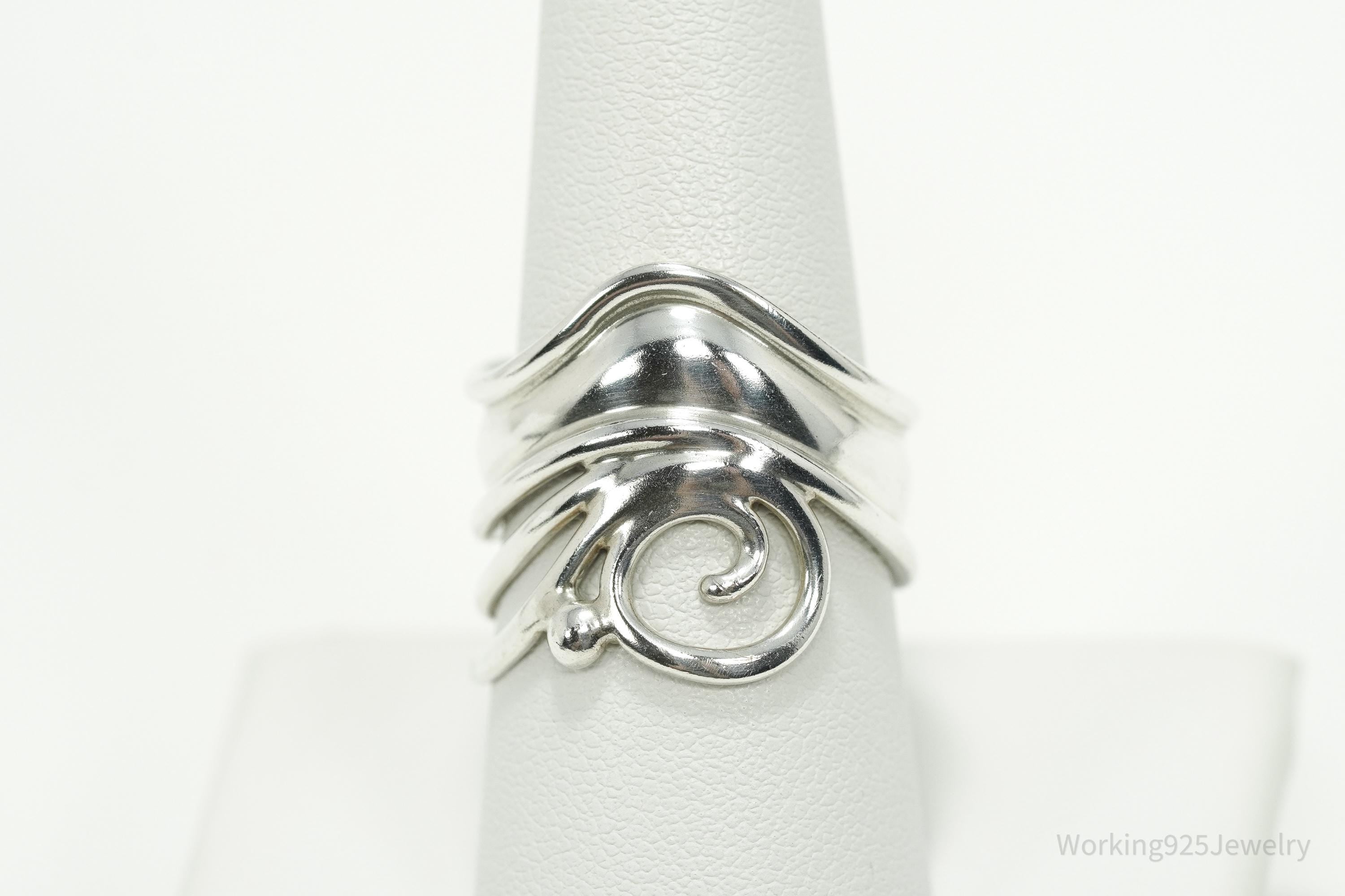 Vintage Danish Modernist Janina Sterling Silver Ring - Size 9.25