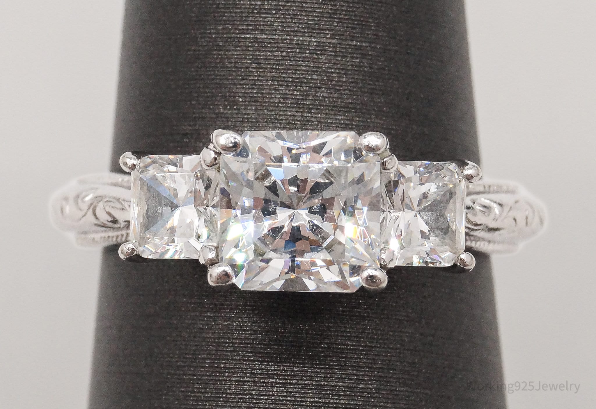 Designer TACORI Cubic Zirconia Sterling Silver Ring - Size 5