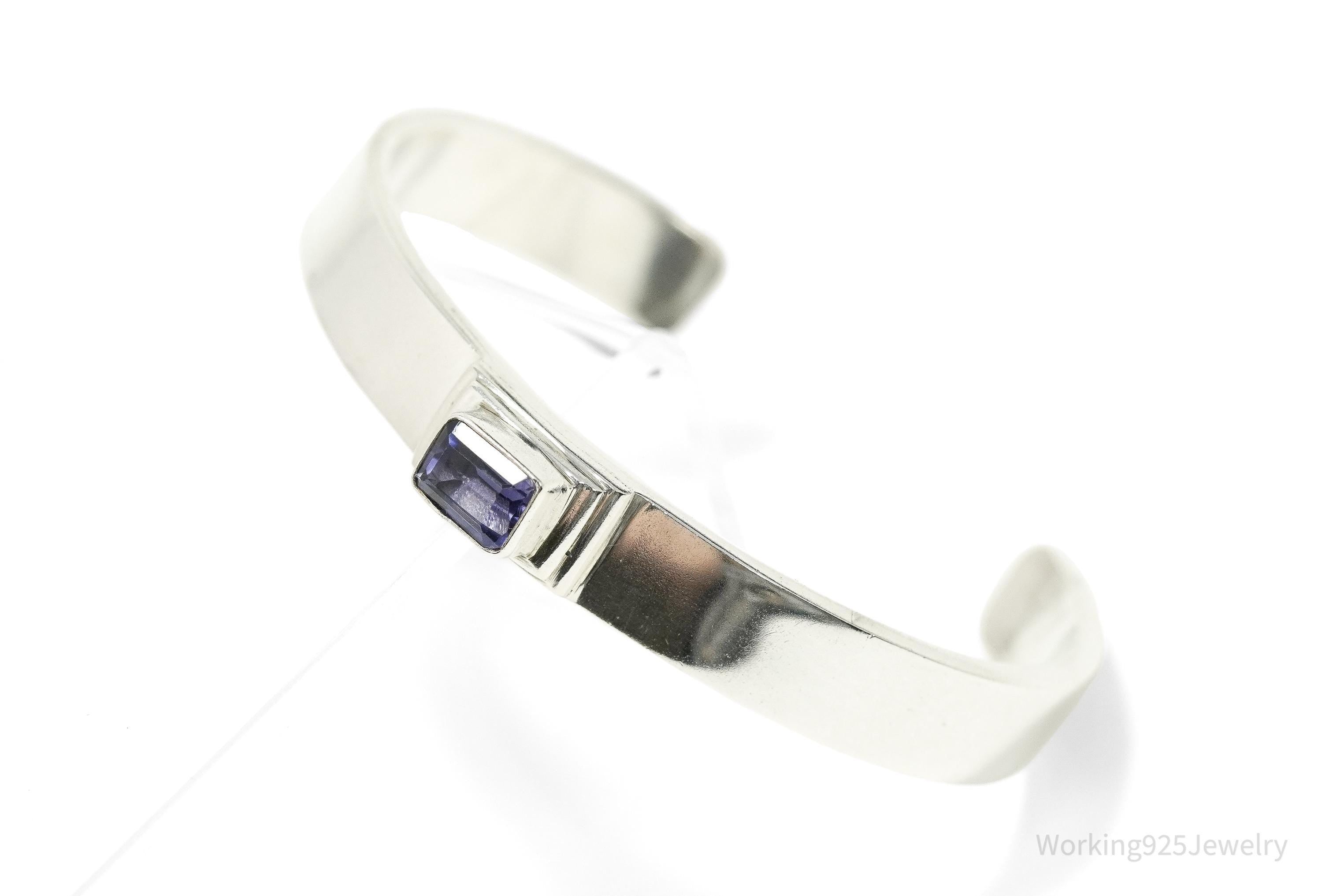 Vintage Baroni Designs Iolite Sterling Silver Cuff Bracelet 6 3/8"