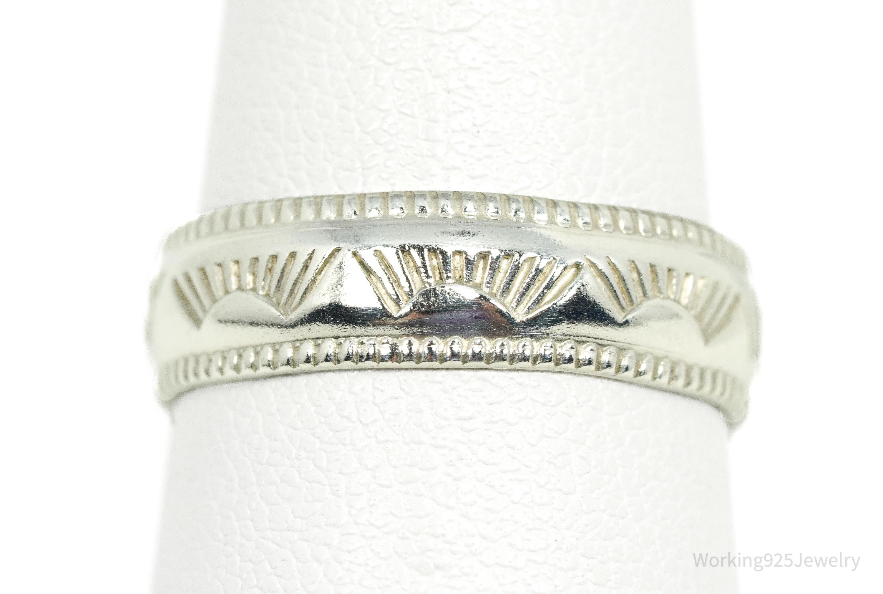 Vintage Native American Sterling Silver Band Ring Size 8.25