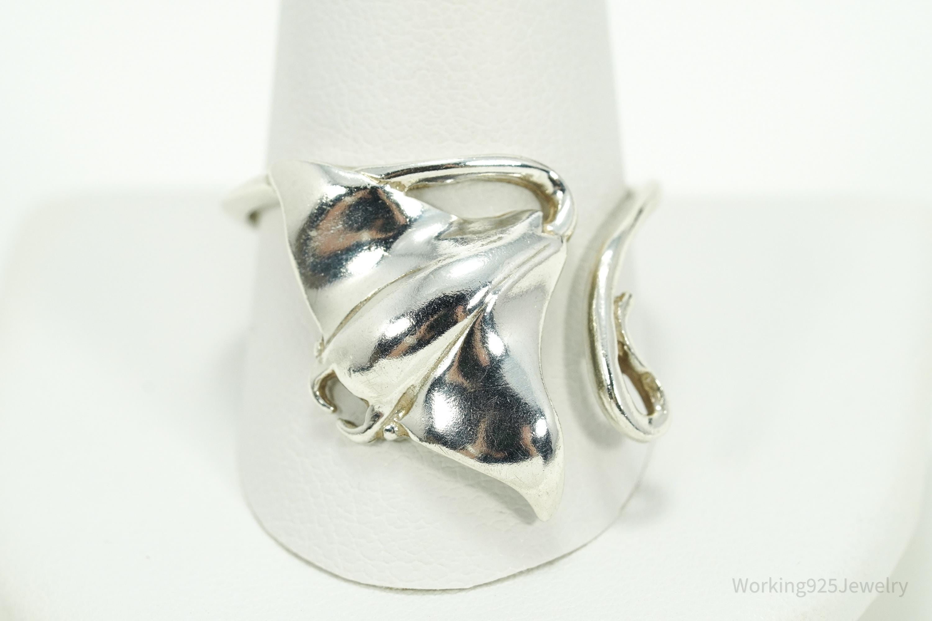Vintage Stingray Sterling Silver Wrap Ring - Size 12