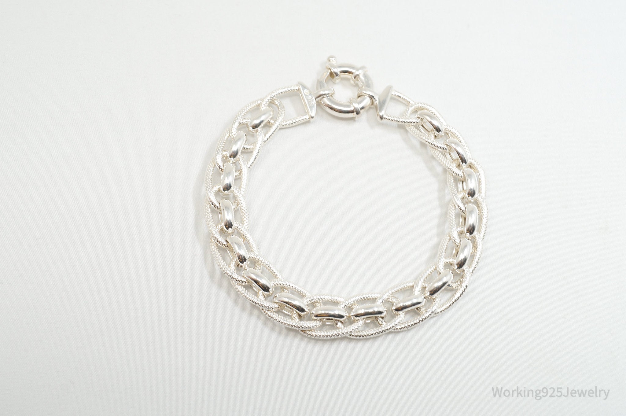 Vintage Italian Woven Rope Sterling Silver Bracelet