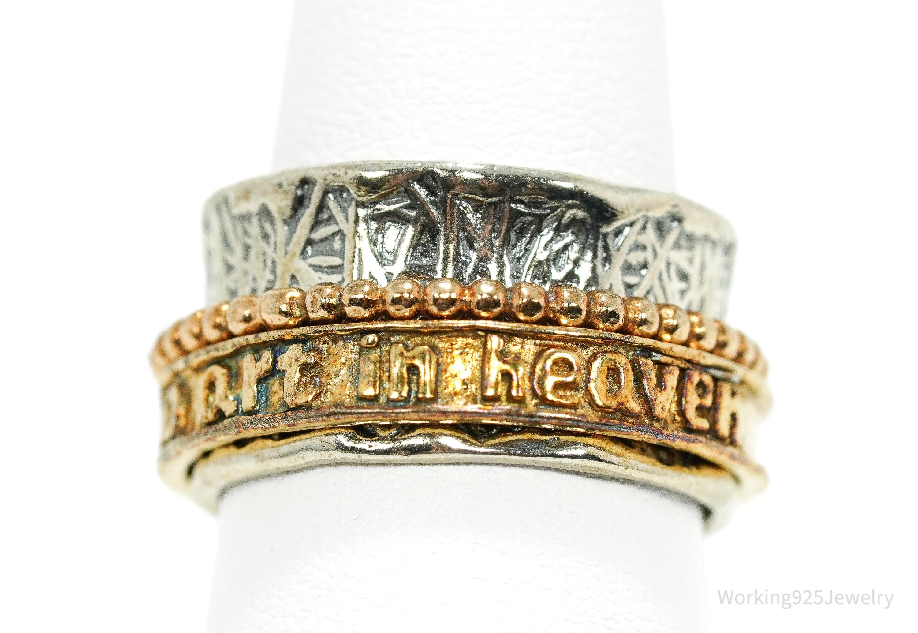 Vintage Shablool Didae Israel Sterling Silver Spinner Ring - Size 8.5