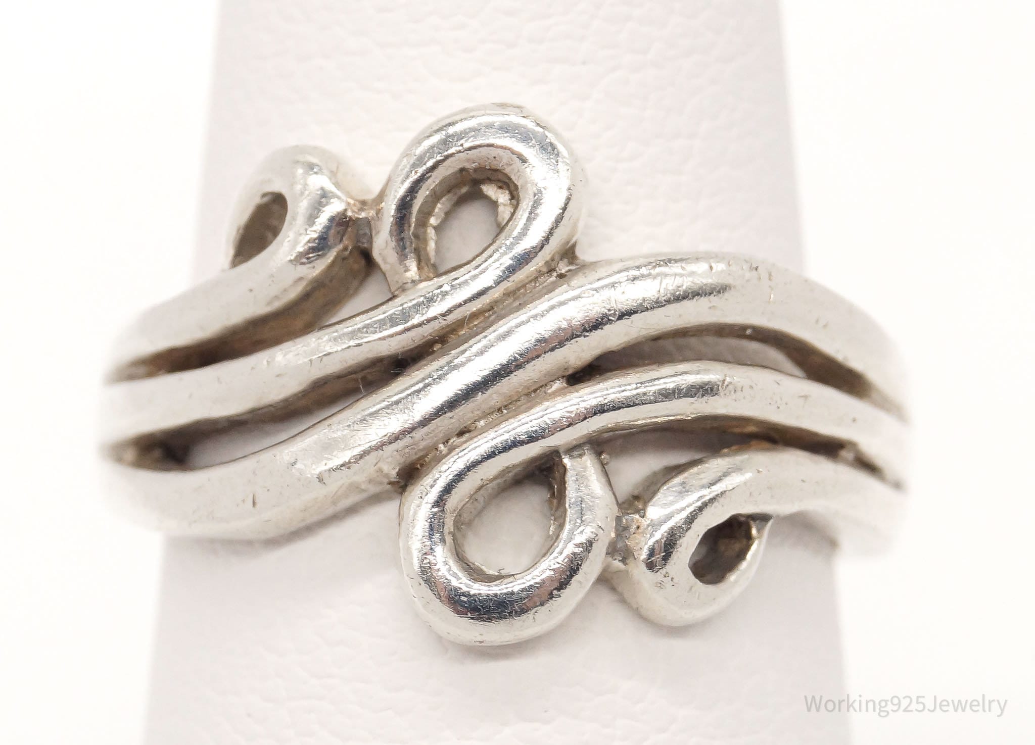 Vintage Swirl Scroll Sterling Silver Band Ring Size 6.5