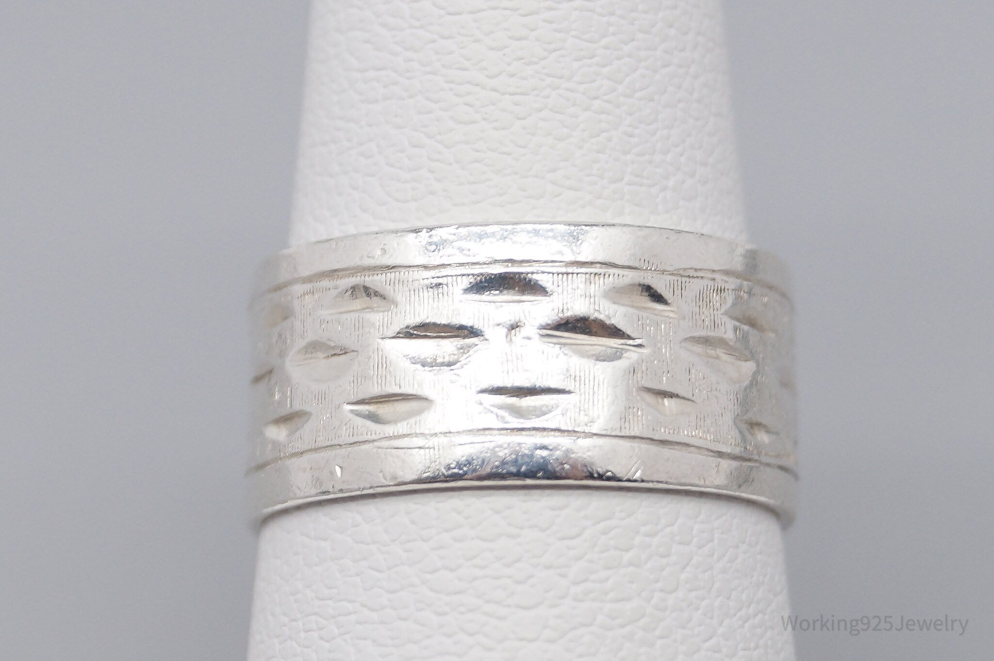 Antique Sterling Silver Band Ring - Size 6.25