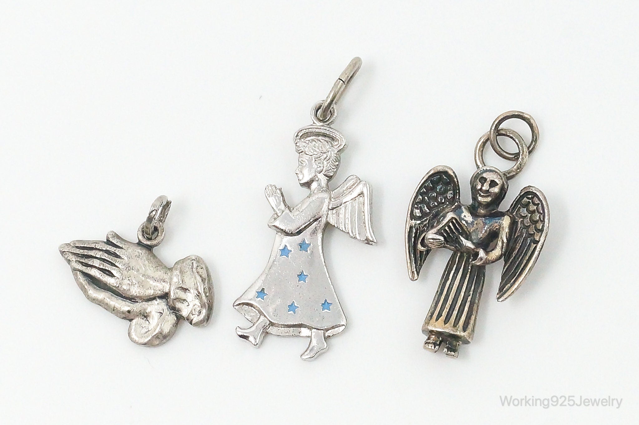 Vintage Praying Angels Sterling Silver Charms