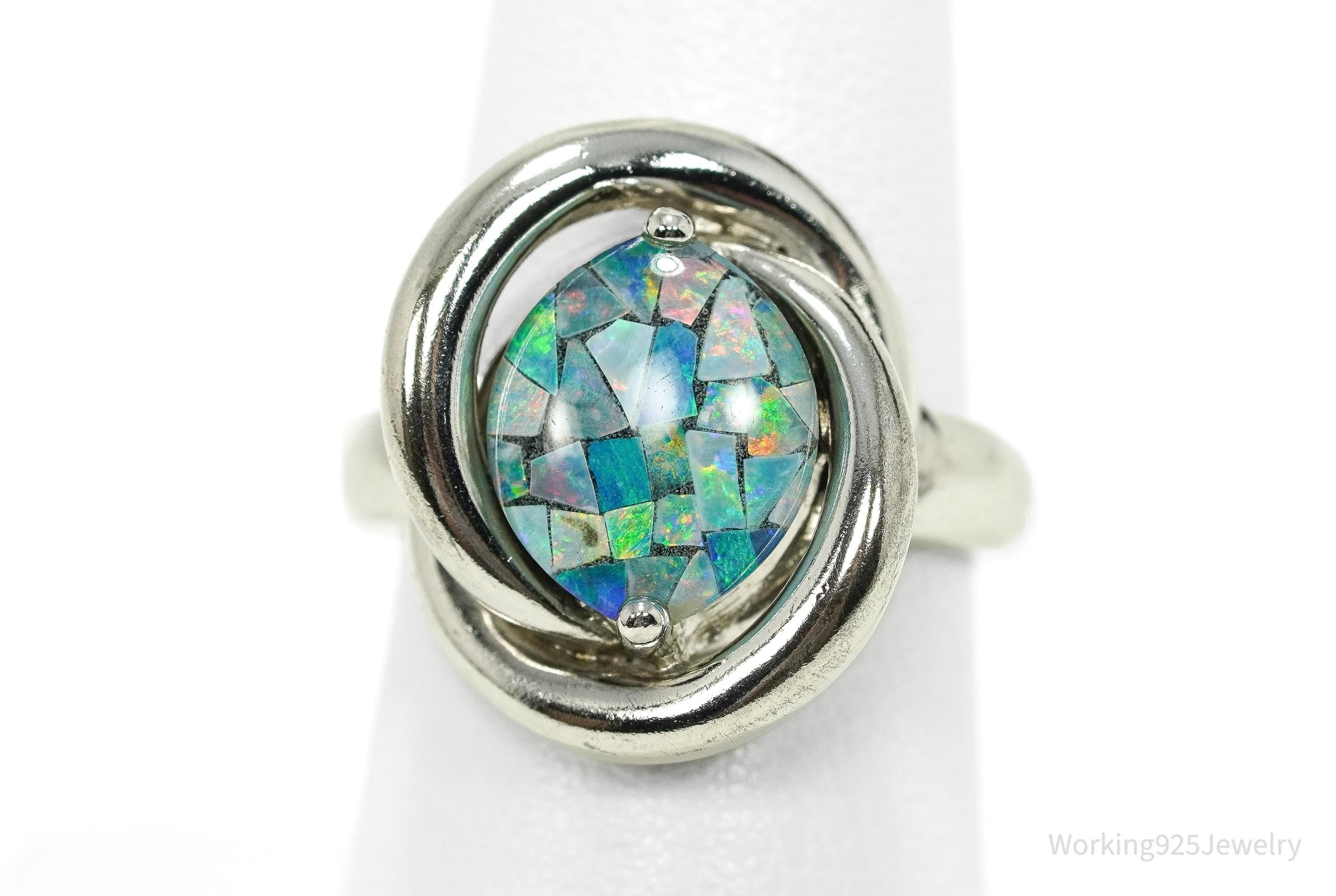 Vintage KN Opal Sterling Silver Ring - Size 7
