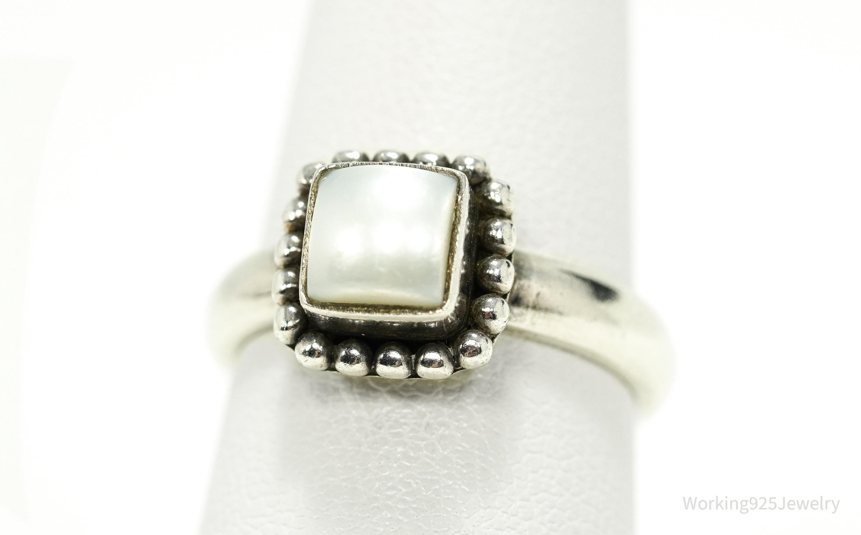 Vintage Silpada Pearl Retired Sterling Silver Ring - Size 7