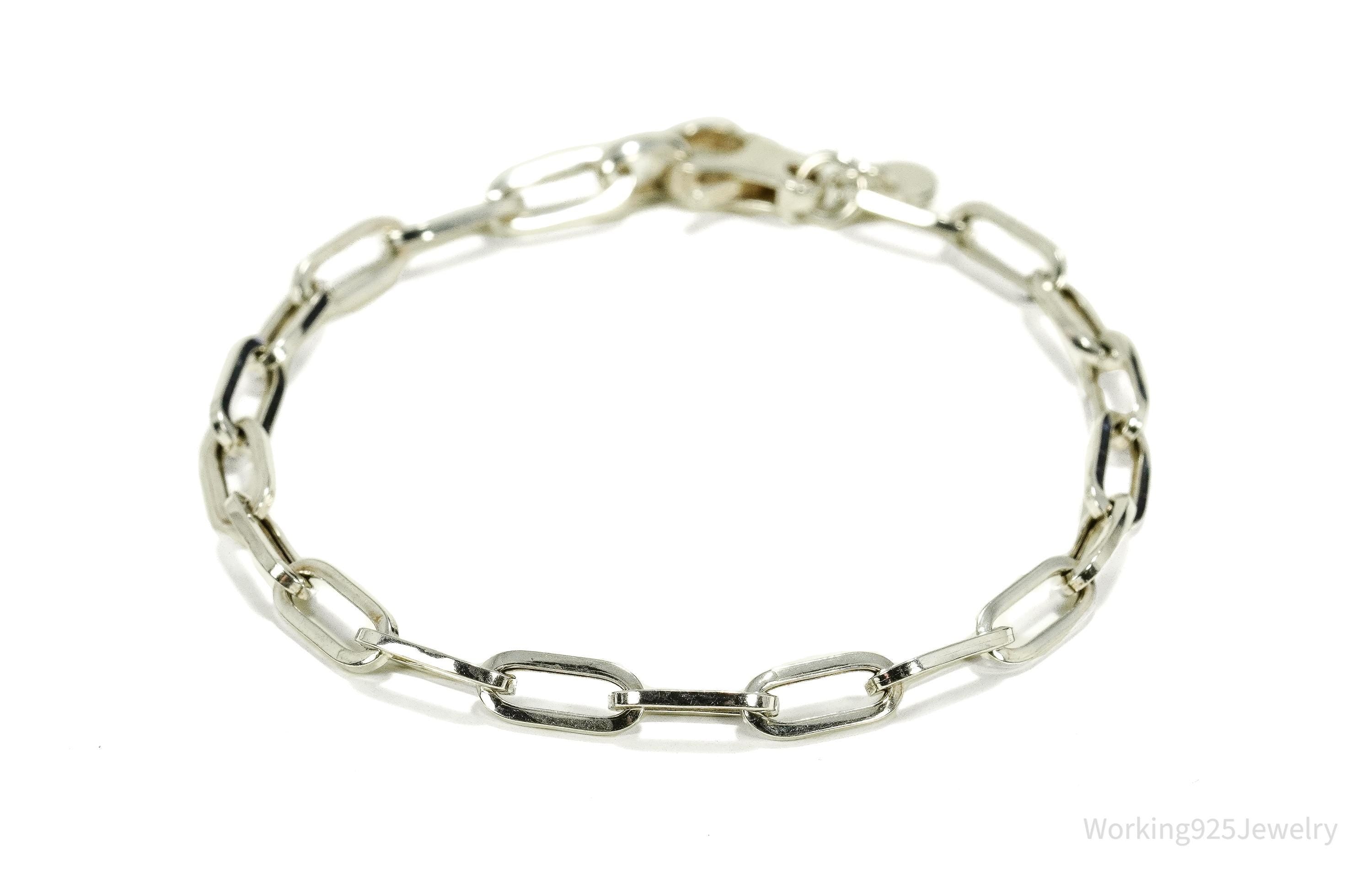 Vintage Italian Dyaderma Chain Link Sterling Silver Bracelet - 7 5/8"