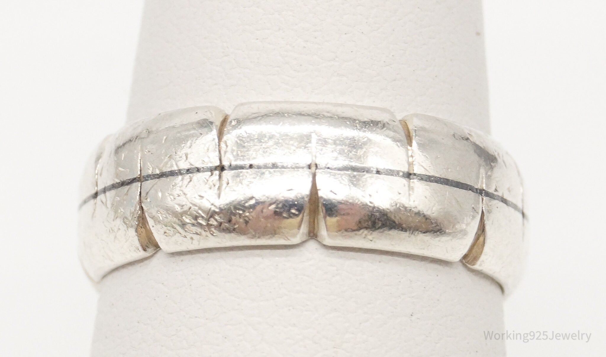 Antique Vintage Sterling Silver Band Ring - Size 7