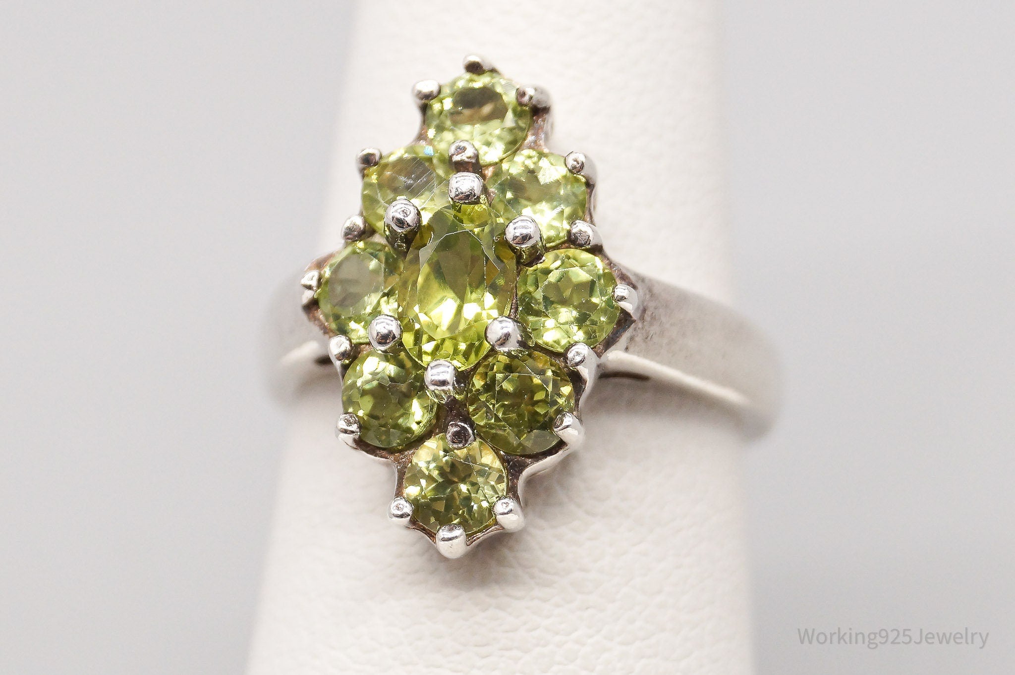 Vintage Peridot Sterling Silver Ring - Size 6