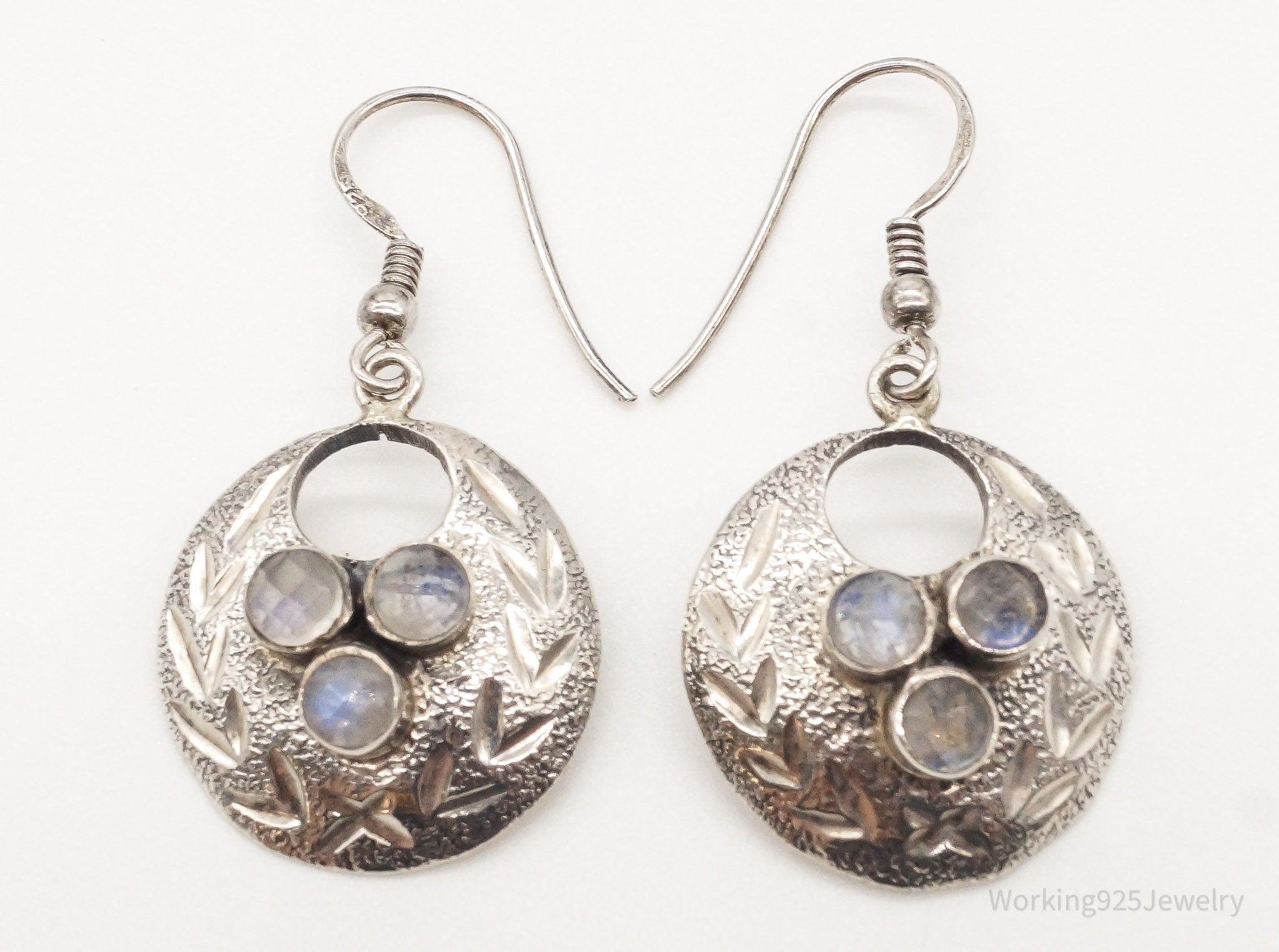 Vintage Moonstone Sterling Silver Earrings