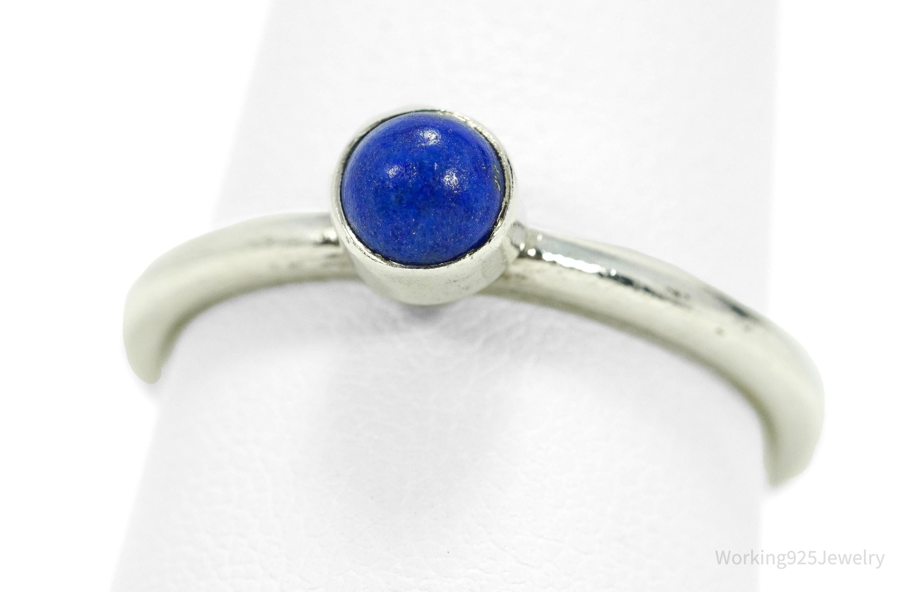 Vintage Lapis Lazuli Sterling Silver Ring - Size 8