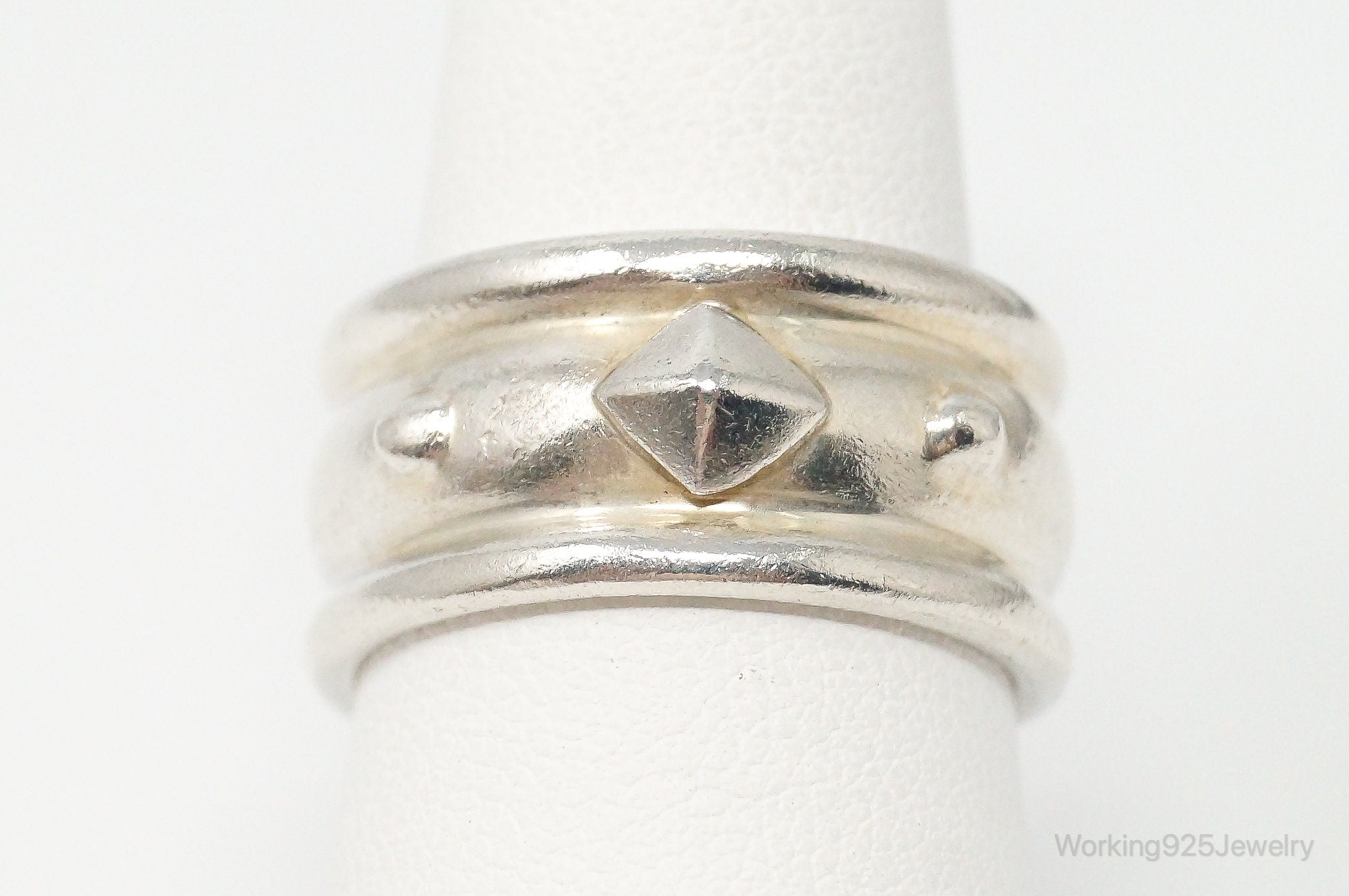 Vintage Modern Sterling Silver Band Ring - Size 8.25