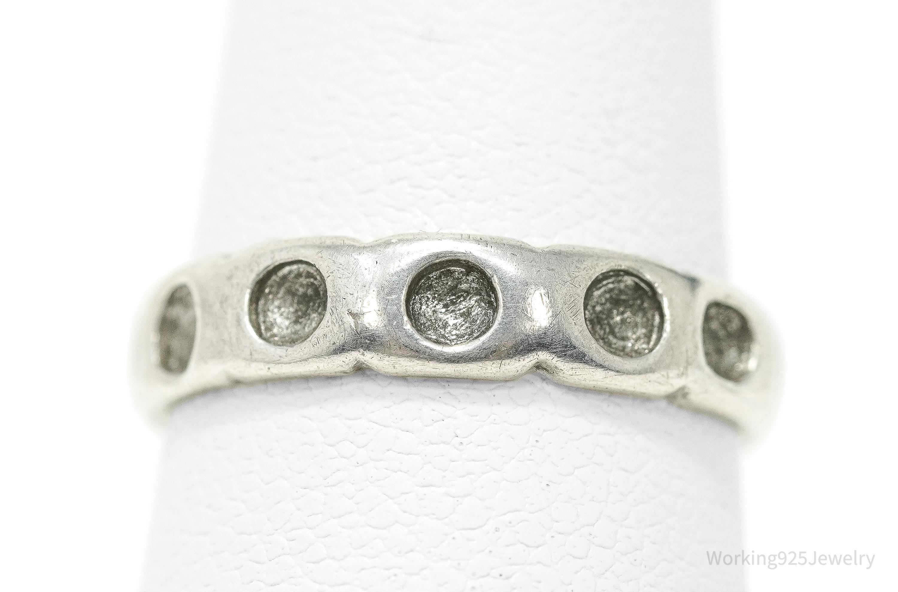 Antique Silver Band Ring - Size 5