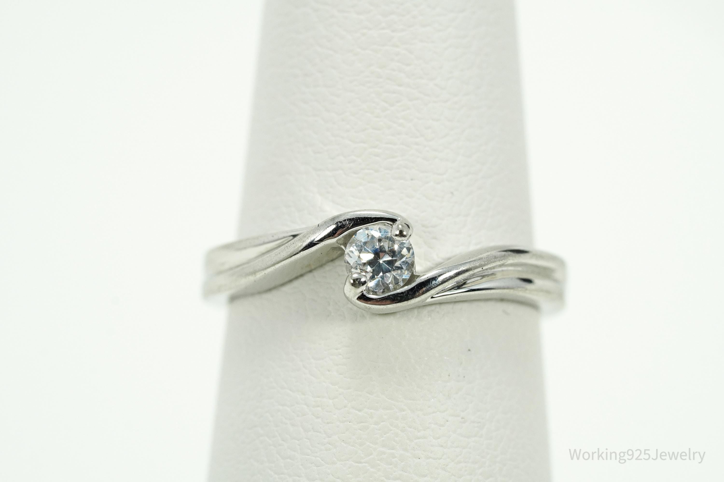 Vintage Cubic Zirconia Sterling Silver Ring - Size 5